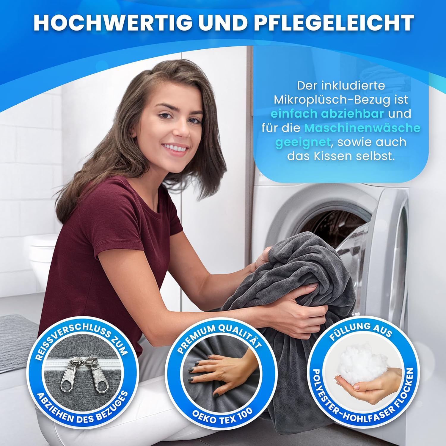Generisch PillowDaddy Schlaftherapiekissen | Seitenschläferkissen mit Bezug für Ischias-, Hüft- und Rückenschmerzen | U-förmiges Ganzkörperkissen | Schwangerschaftskissen | Stillkissen XXL – Bild 5