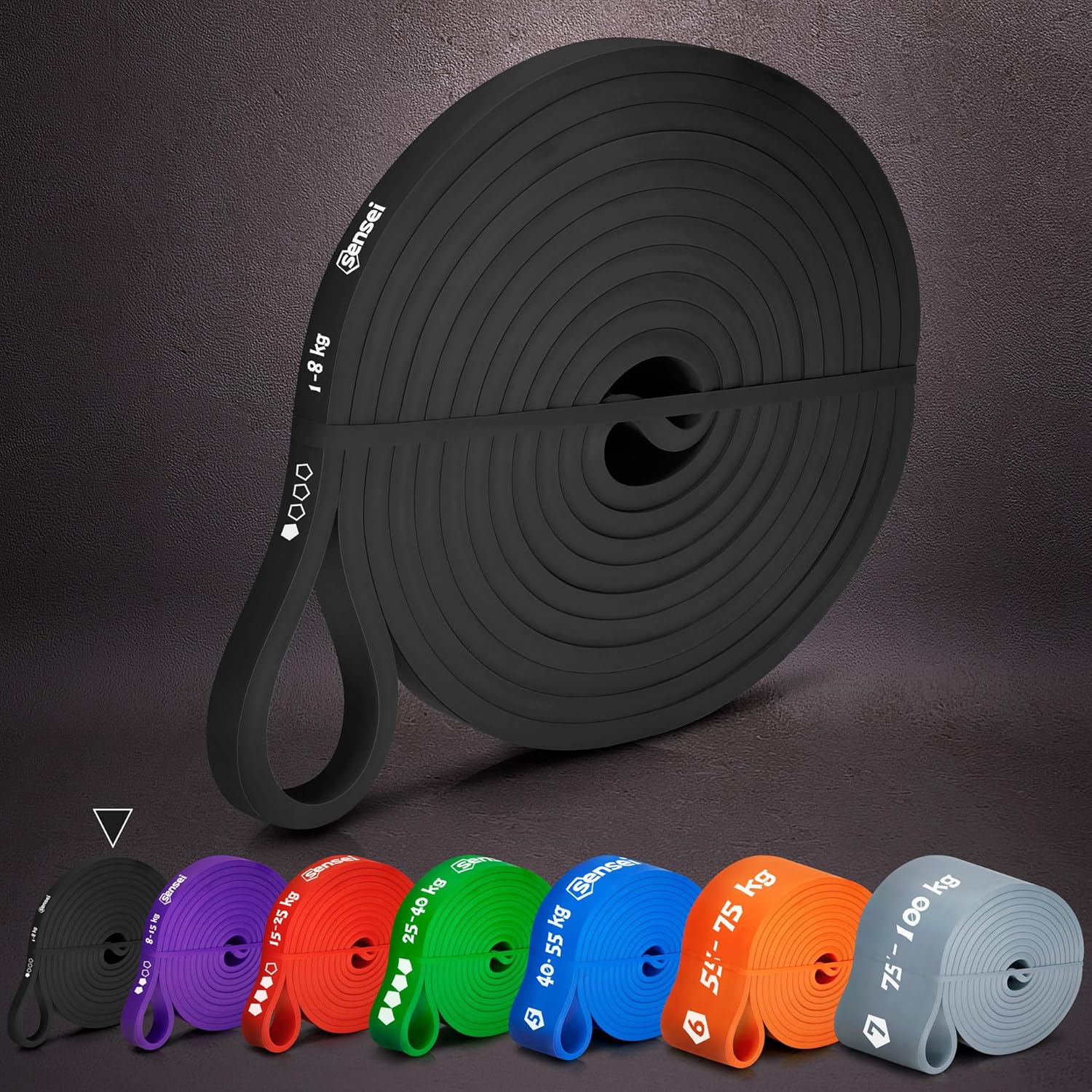 SENSEI Gym Band für Klimmzüge & Krafttraining – Resistance Band, Widerstandsband aus Naturlatex – Trainingsband inkl. Übungs-E-Book – Bild 7