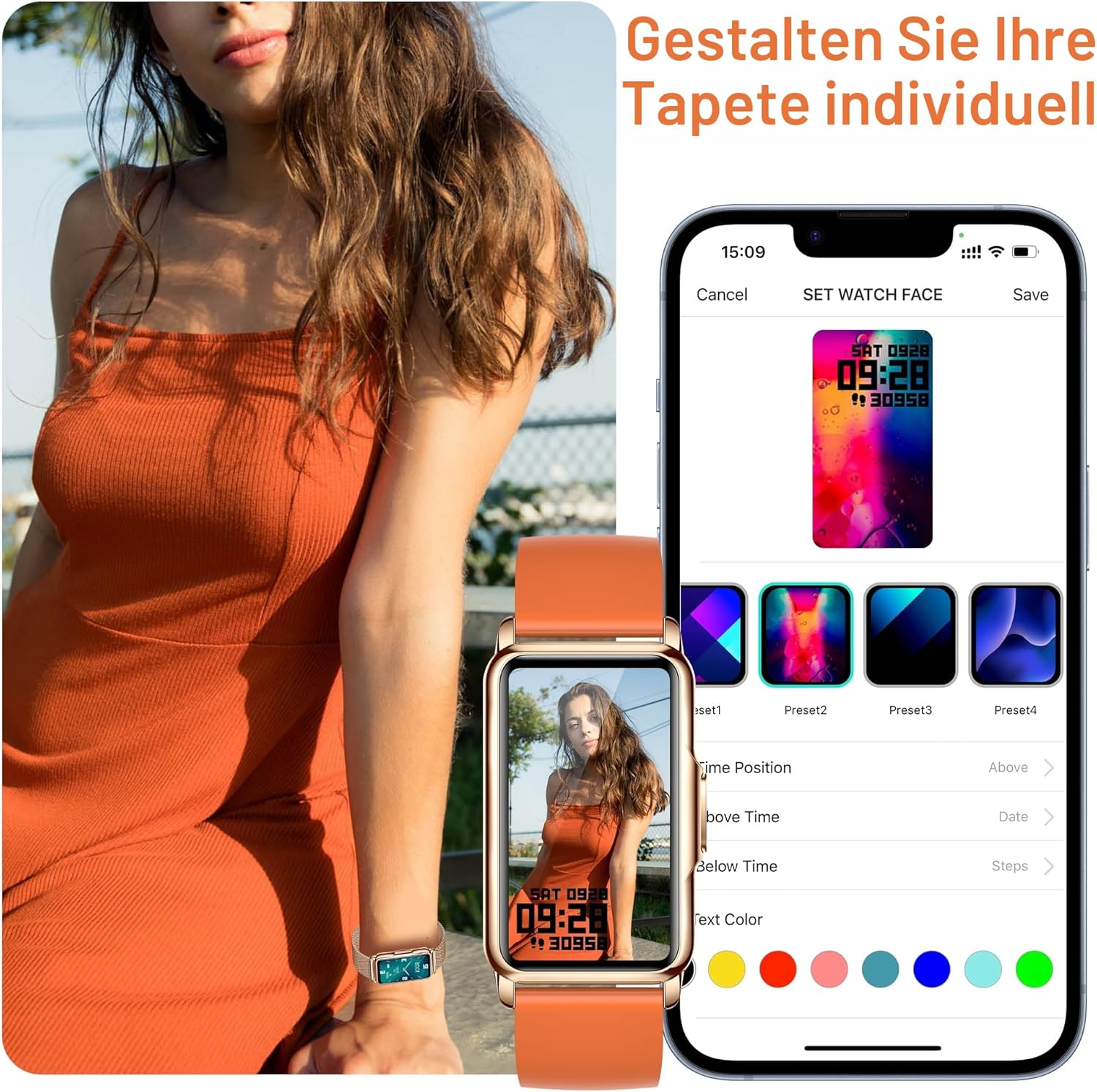 126+ Sportmodi Smartwatch Herren Damen 1,47 Zoll HD Smartwatch Fitnessuhr mit Bluetooth-Benachrichtigungen, Schrittzähler, Schlafmonitor, Herzfrequenzmesser, SpO2, IP68 Smartwatch für Android/iOS – Bild 6