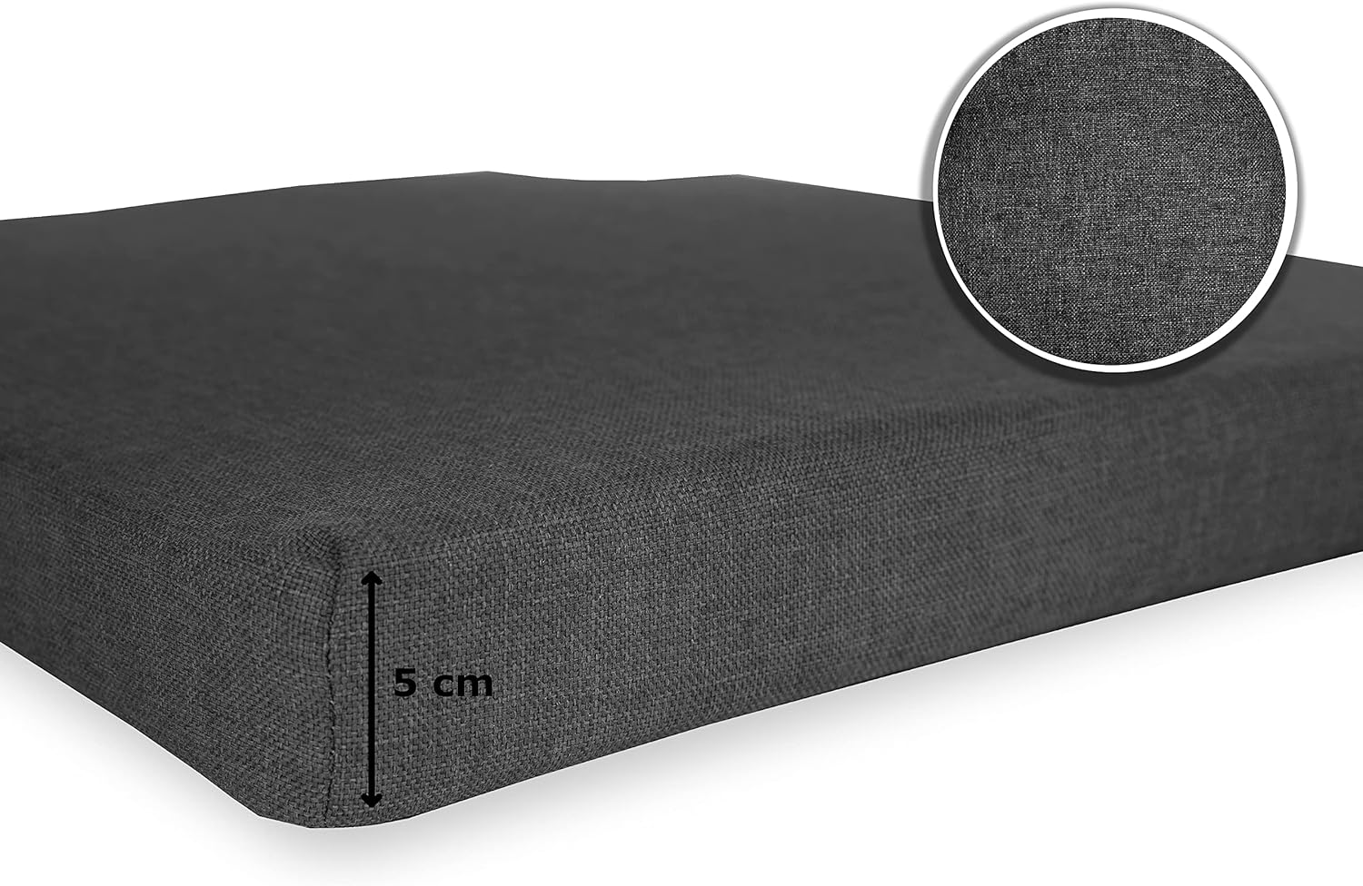 sunnypillow 4er-Set Stuhlkissen mit Befestigung, Kissen für Stühle – Innen/Außen – Sitzkissen – Maße: 42 (vorne) | 35 (Rückseite) x 40 x 5 cm – Anthrazit – Bild 5