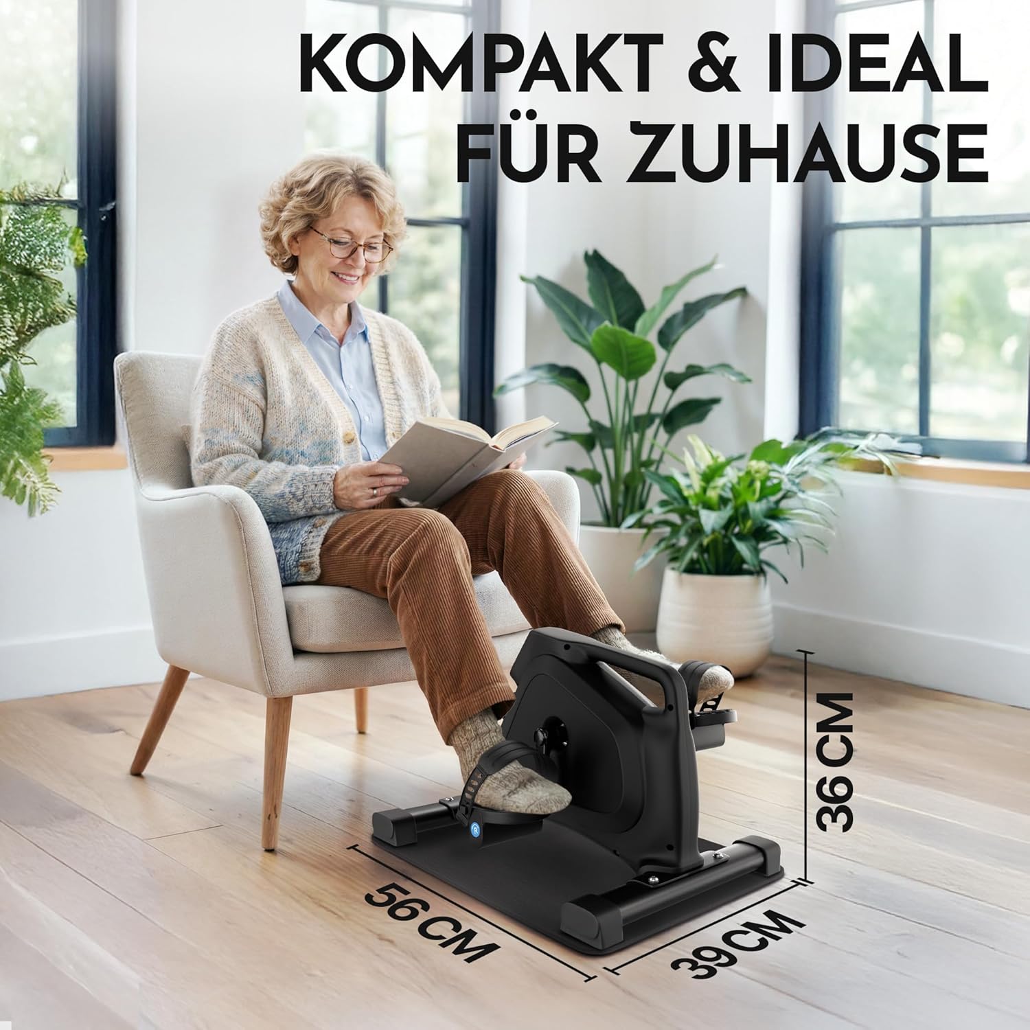 NEOLYMP Pedaltrainer für zu Hause TÜV geprüft – Gelenkschonender Sitz-Beintrainer für Senioren, Widerstandstrainer mit Display, 8 Stufen & Magnetbremse, sicherer Heimtrainer für Senioren – Bild 2