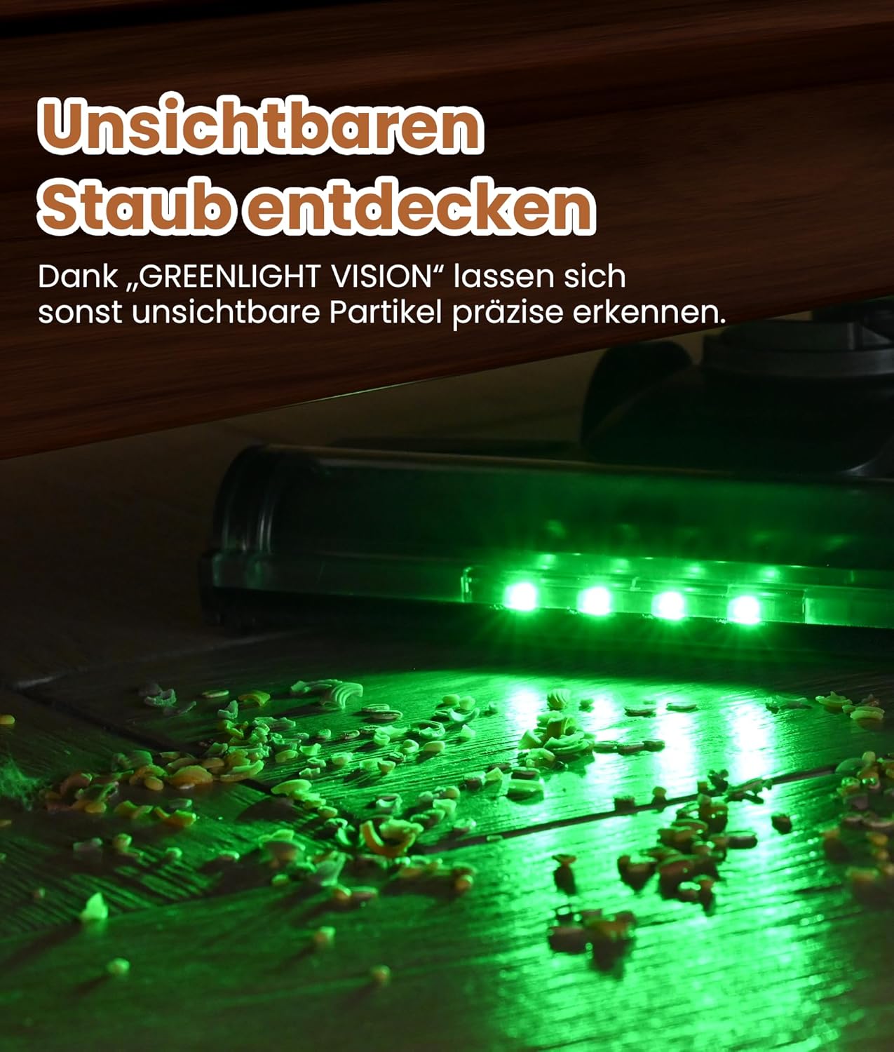 VersLife Z8 Akku-Staubsauger, 500 W/45 Min./40 KPa Akku-Staubsauger mit intelligentem LED-Display, selbststehender, leichter Akku-Staubsauger mit grünem Licht für Tierhaare, Hartböden, Teppiche – Bild 4