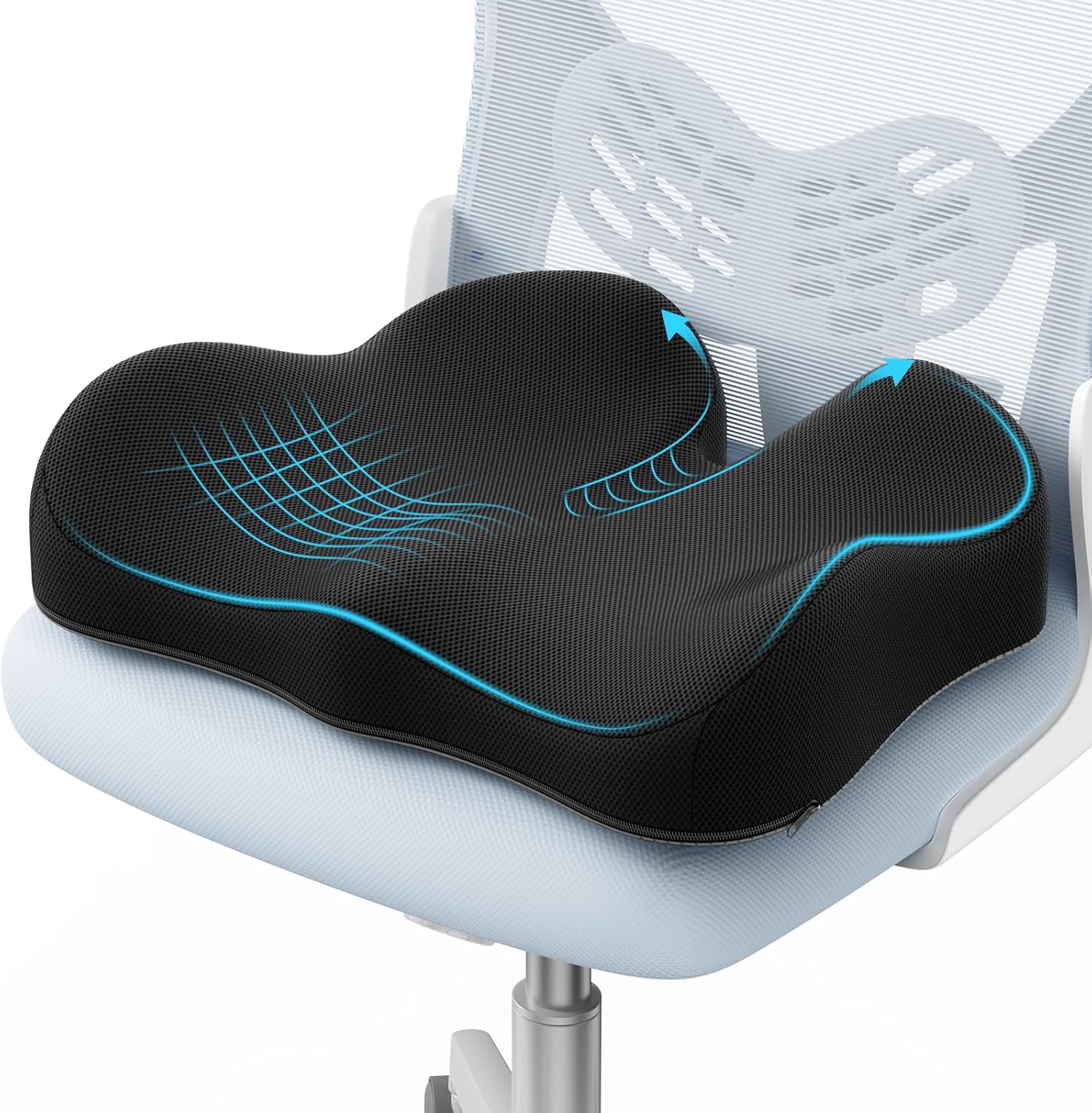 A-Pce Memory Foam-Sitzkissen, Komfortkissen für Bürostuhl, ergonomisches Sitzkissen für Zuhause, Büro und Auto, Autositzkissen zum Fahren, rutschfeste Unterseite