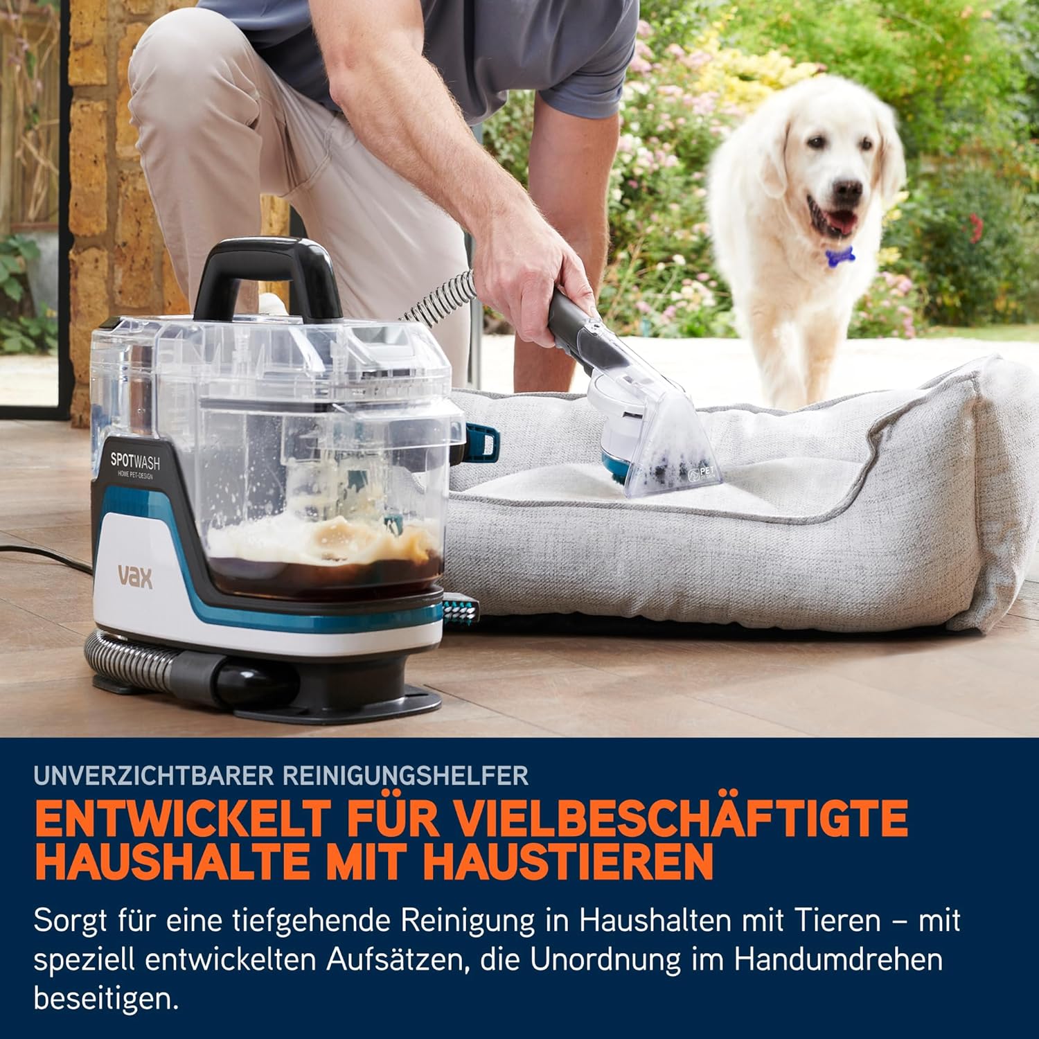 Vax SpotWash Home Pet Design Fleckenentferner für Teppiche und Polster mit SpinScrub-Technologie, leistungsstarke Haustierpflege, schnelles Trocknen und Tiefenwirksamkeit – Bild 3
