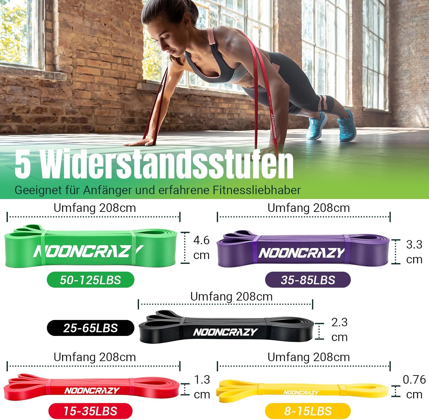 Widerstandsbänder, verschiedene Stufen mit Türanker und Griffen, Fitnessbänder für Krafttraining, Training, Physiotherapie, Yoga, für Männer und Frauen – Bild 4