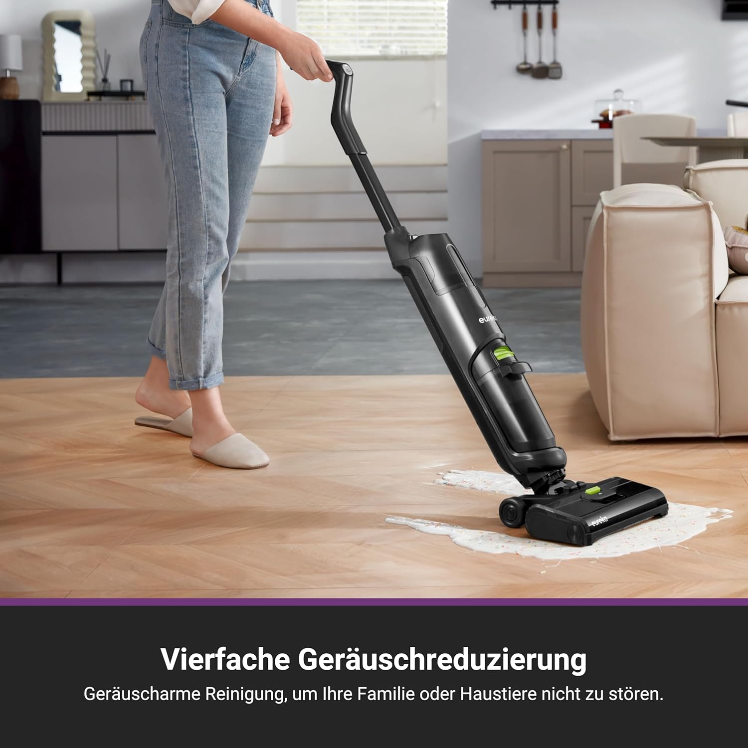 EUREKA NEW400 Nass-/Trockensauger kabellos, intelligenter Nass-Trockensauger mit Dual-Tank-Design, selbstreinigender Bodenreiniger, leichter Wischsauger kabellos für Hartböden, Tierhaare, Essensreste – Bild 6