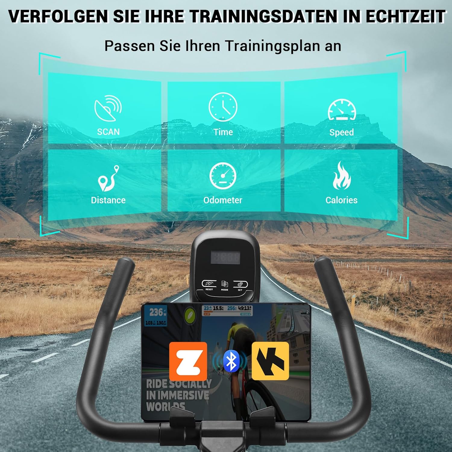 Wenoker Heimtrainer, stationäres Fahrrad mit magnetischem Widerstand für zu Hause, Indoor-Fahrrad mit flüsterleisem, schwerem Schwungrad und verbessertem LCD-Monitor – Bild 5