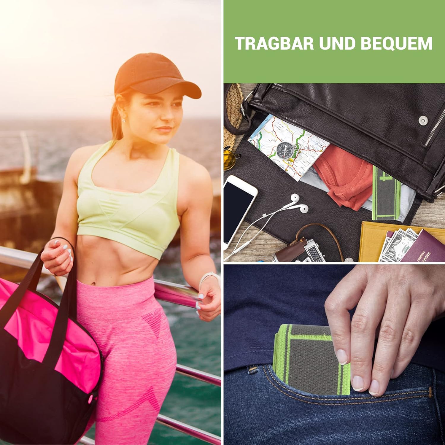 CLOPAE Yoga-Stretchband, Fitnessbänder, Yoga-Stretchgurt mit 9 Schlaufen, hochelastisches Gymnastikband, Upgrade Extend Yoga-Stretchgurt, effektives Dehnen – Bild 7