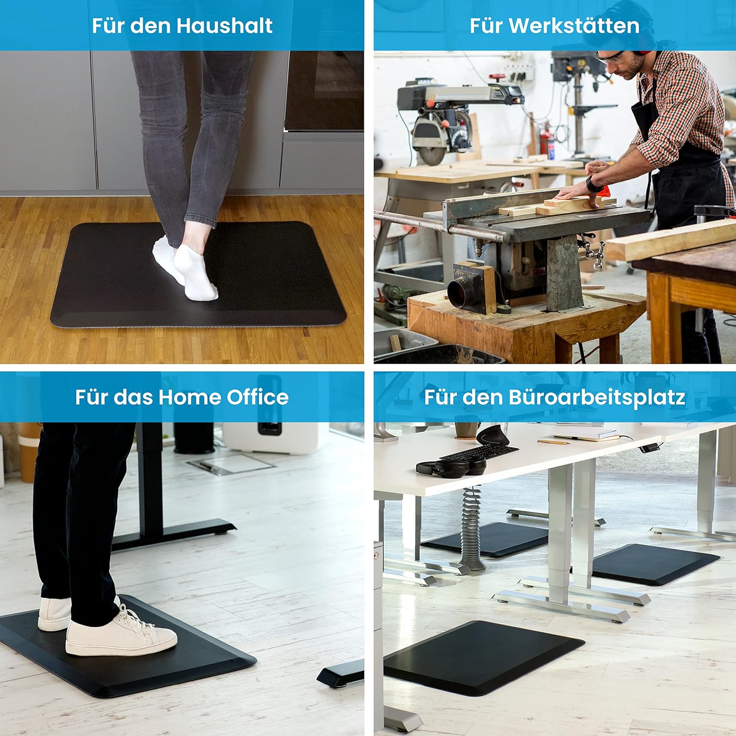 Ergotopia Anti-Ermüdungsmatte für Steharbeitsplätze, ergonomische Arbeitsplatzmatte für gesundes und schmerzfreies Stehen, rutschfeste und langlebige Stehmatte aus umweltfreundlichem PU – Bild 6