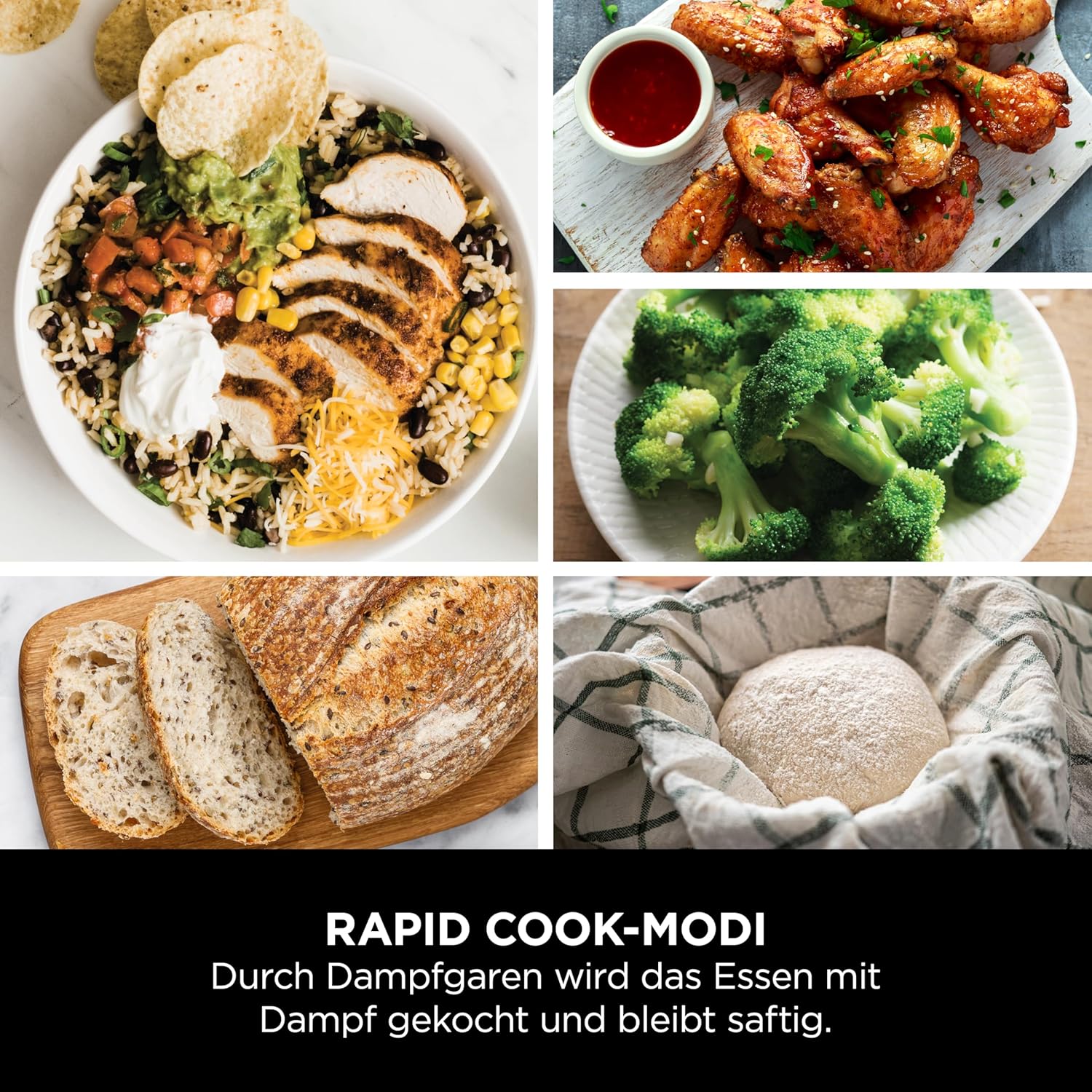 Ninja Speedi Multicooker, 5,7 l, 10-in-1-Multicooker, Airfryer-Heißluftfritteuse, Schongarer, langsames Kochen, Grillen, Backen, Schwarz und Kupfer ON400EUCP – Bild 11