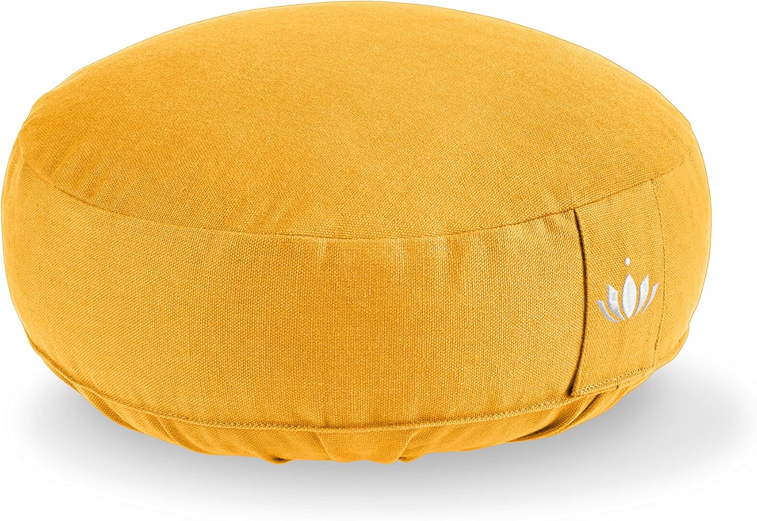 Lotuscrafts Yogakissen, Meditationskissen, extra niedrig – Höhe 10 cm – waschbarer Baumwollbezug – Yogakissen mit Dinkelfüllung – GOTS-zertifiziert