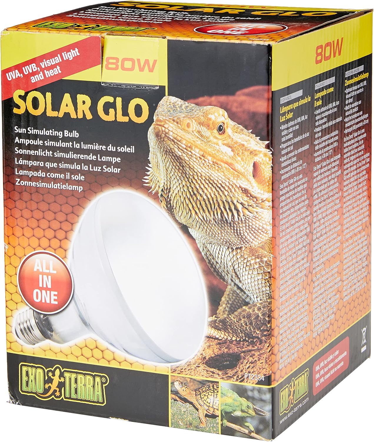 Exo Terra PT2334 Solar Glo – Sonnenlichtsimulationslampe, 80 W, einzeln, metallisch