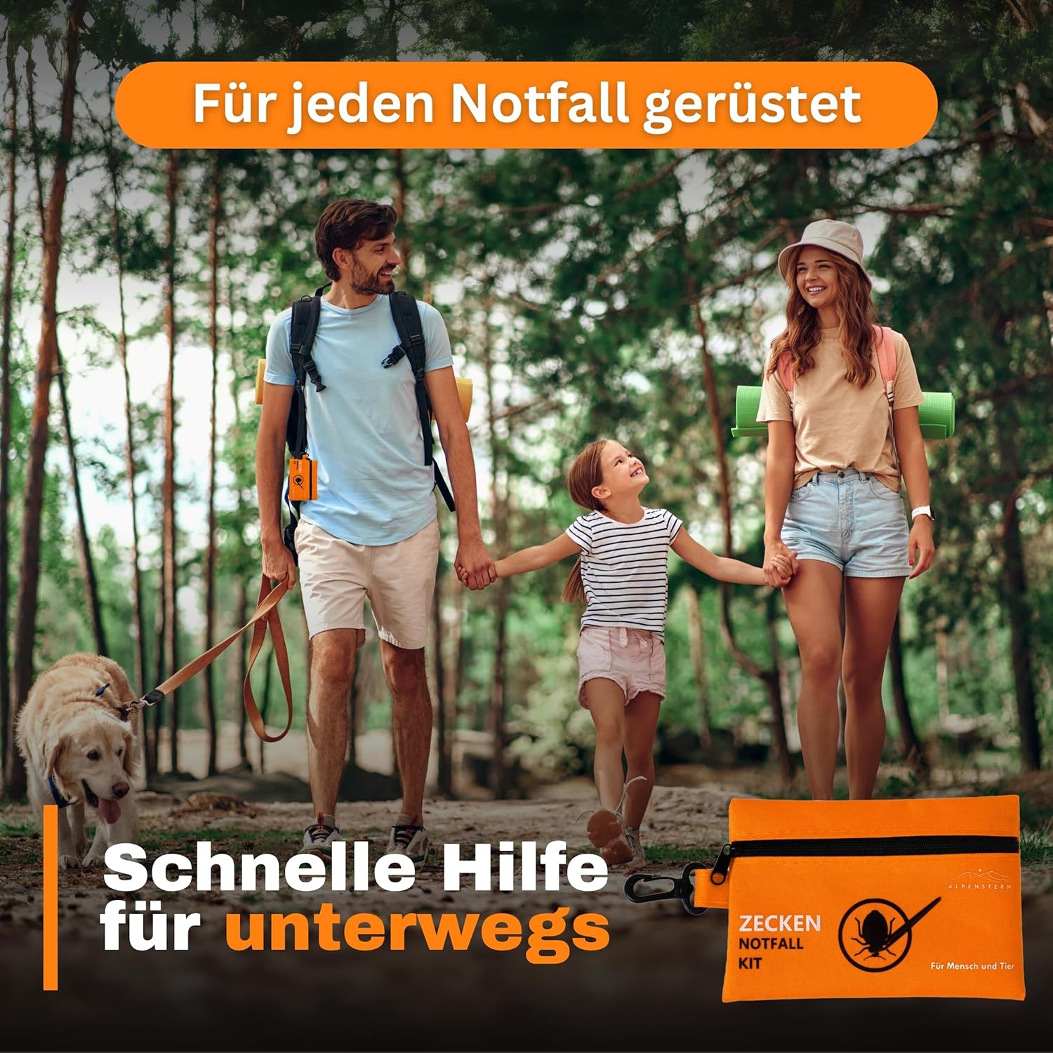 Zeckenentferner-Set – für Tier und Mensch – Zeckenentferner Hund Katze Kinder – Erste-Hilfe-Tasche inkl. Zeckenpinzette, Zeckenhebel, Zeckenhaken, Pinzette etc. Zeckenentferner Zeckenschutz – Bild 2