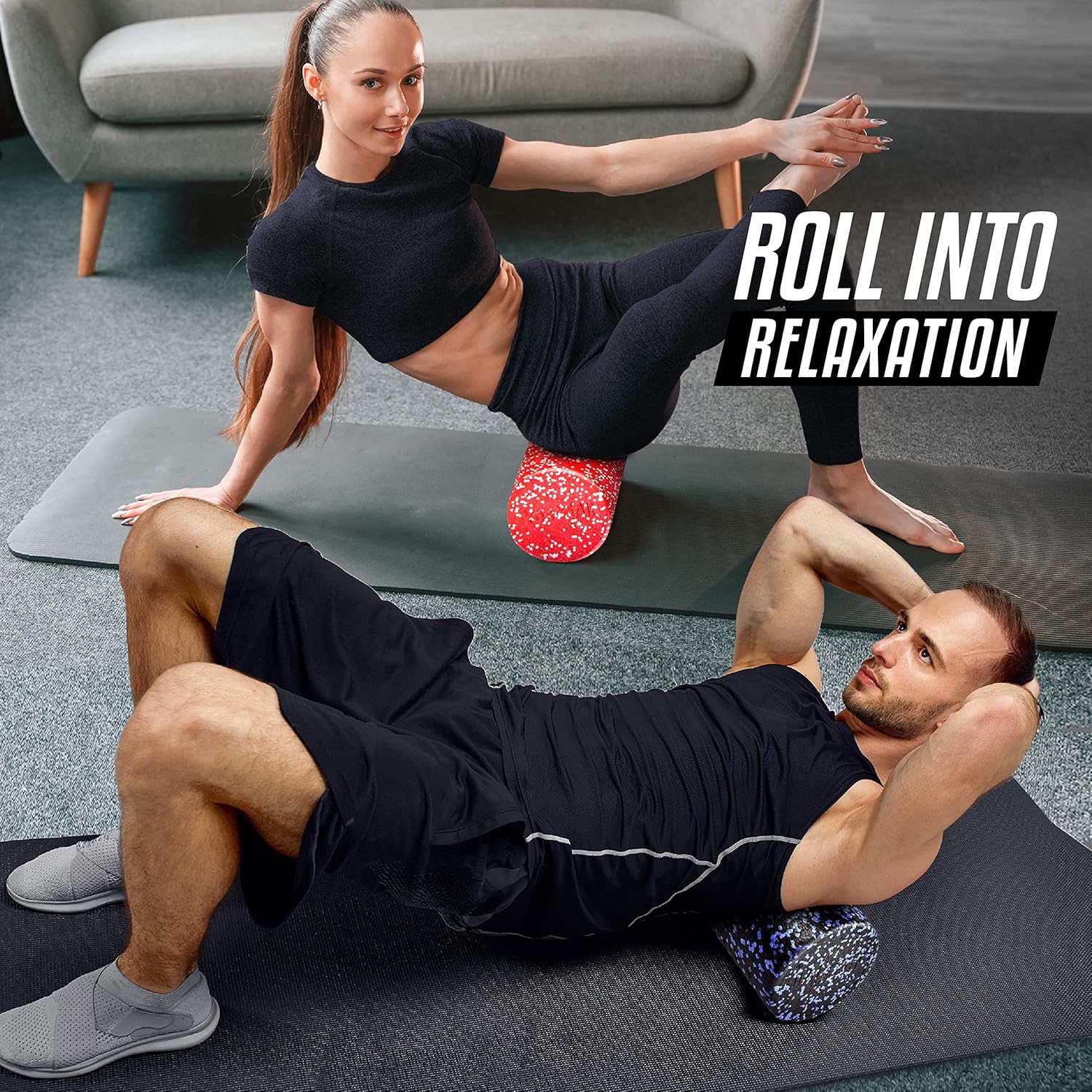 Yes4All hochdichte EPP-Schaumstoffrolle mit rundem Rücken, Trainingsrolle für Yoga, Pilates und Stretching – 30, 45, 60, 90 cm – Bild 8