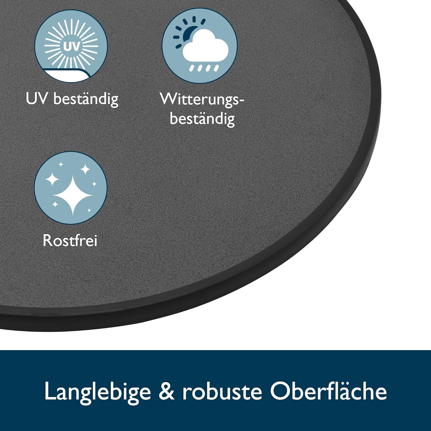Beautissu Gastro-Bistrotisch klappbar Ø 80 cm Sylt Outdoor-Bistrotisch rund anthrazitgrau – wetterfester Klapptisch in Gastro-Qualität & hitzebeständig – Bild 8