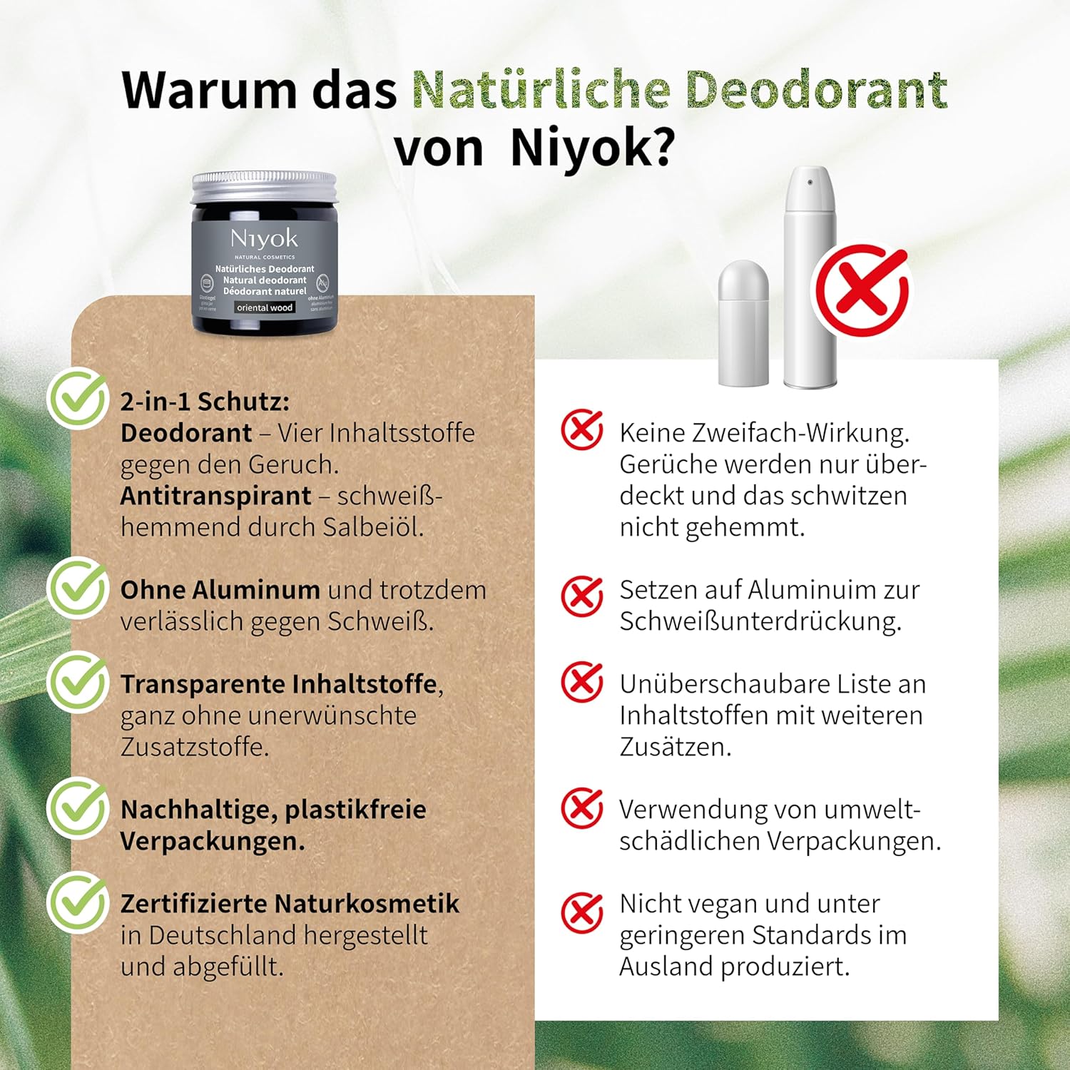 Niyok Oriental Wood 2-in-1 Anti-Transpirant Deo-Creme (40 ml), natürliches Deo ohne Aluminium, 24 Stunden Schutz vor Geruch und Schweiß, Deo-Creme, Unisex, feste Deo-Creme, vegan – Bild 5