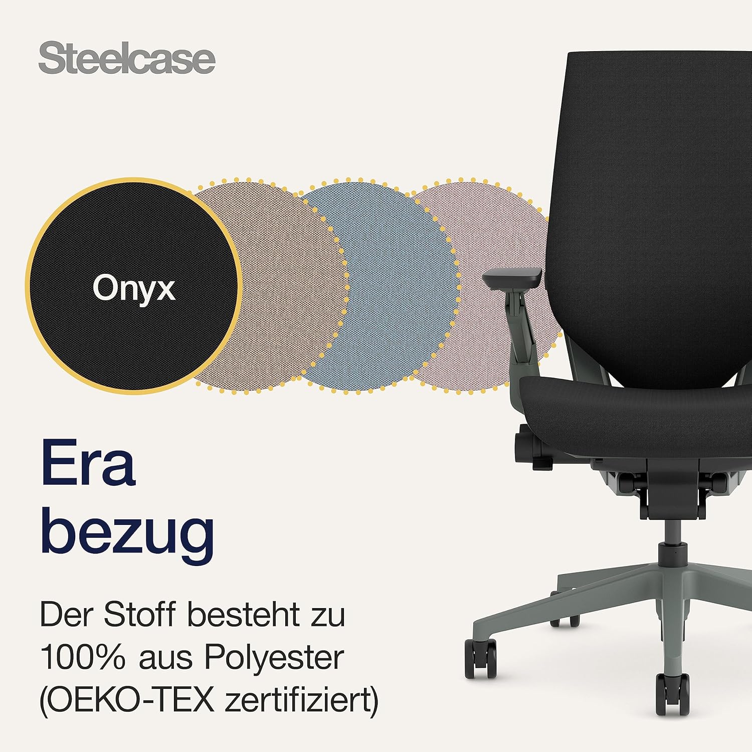Steelcase Gesture Bürostuhl mit Bezug in Onyxschwarz, 66 x 62,5 x 104 cm – Bild 8
