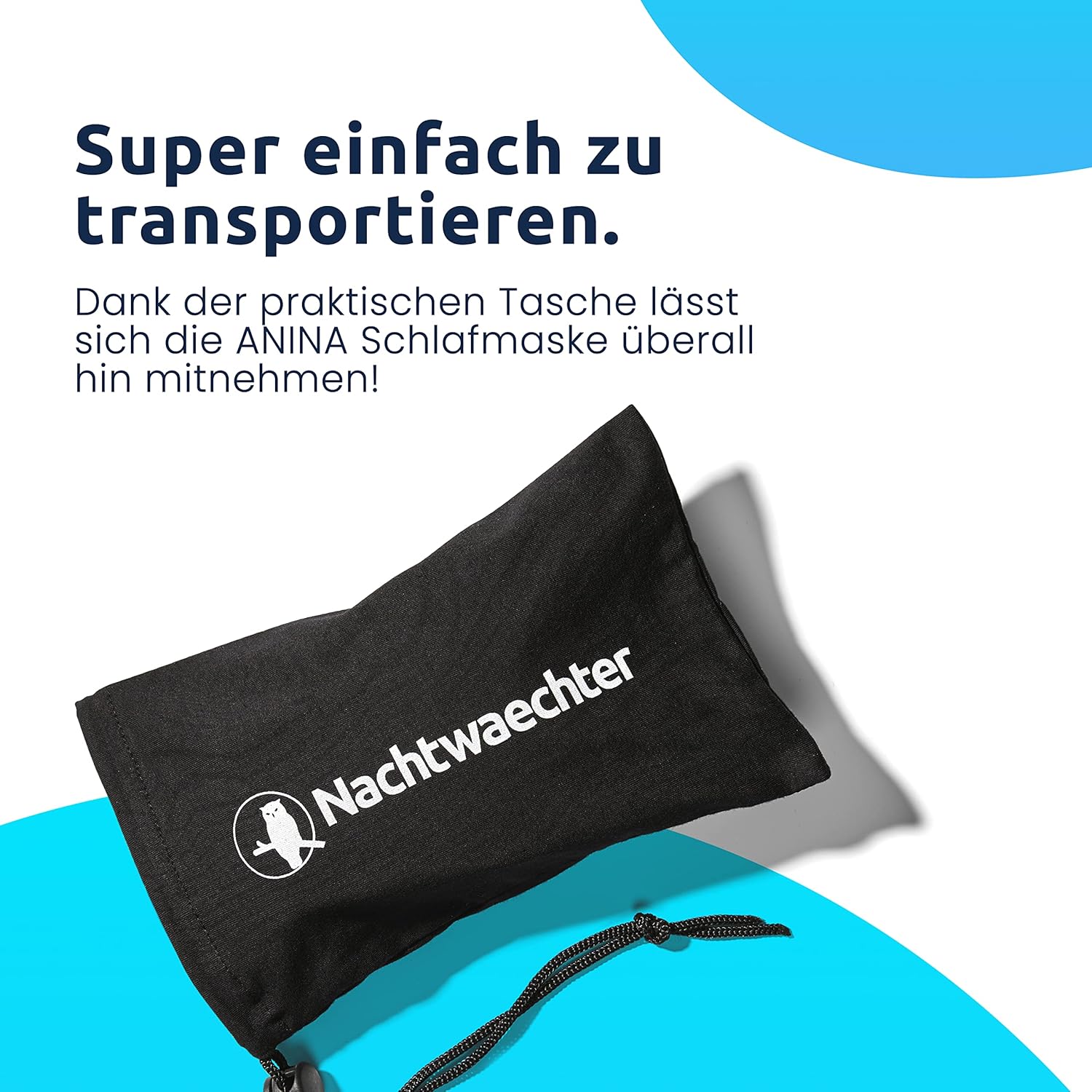 Nachtwaechter 3D-Schlafmaske Anina, 100 % verdunkelnd, super bequeme Schlafmaske, perfekt für unterwegs, individuell anpassbar, inklusive praktischer Aufbewahrungstasche, atmungsaktiv – Bild 6