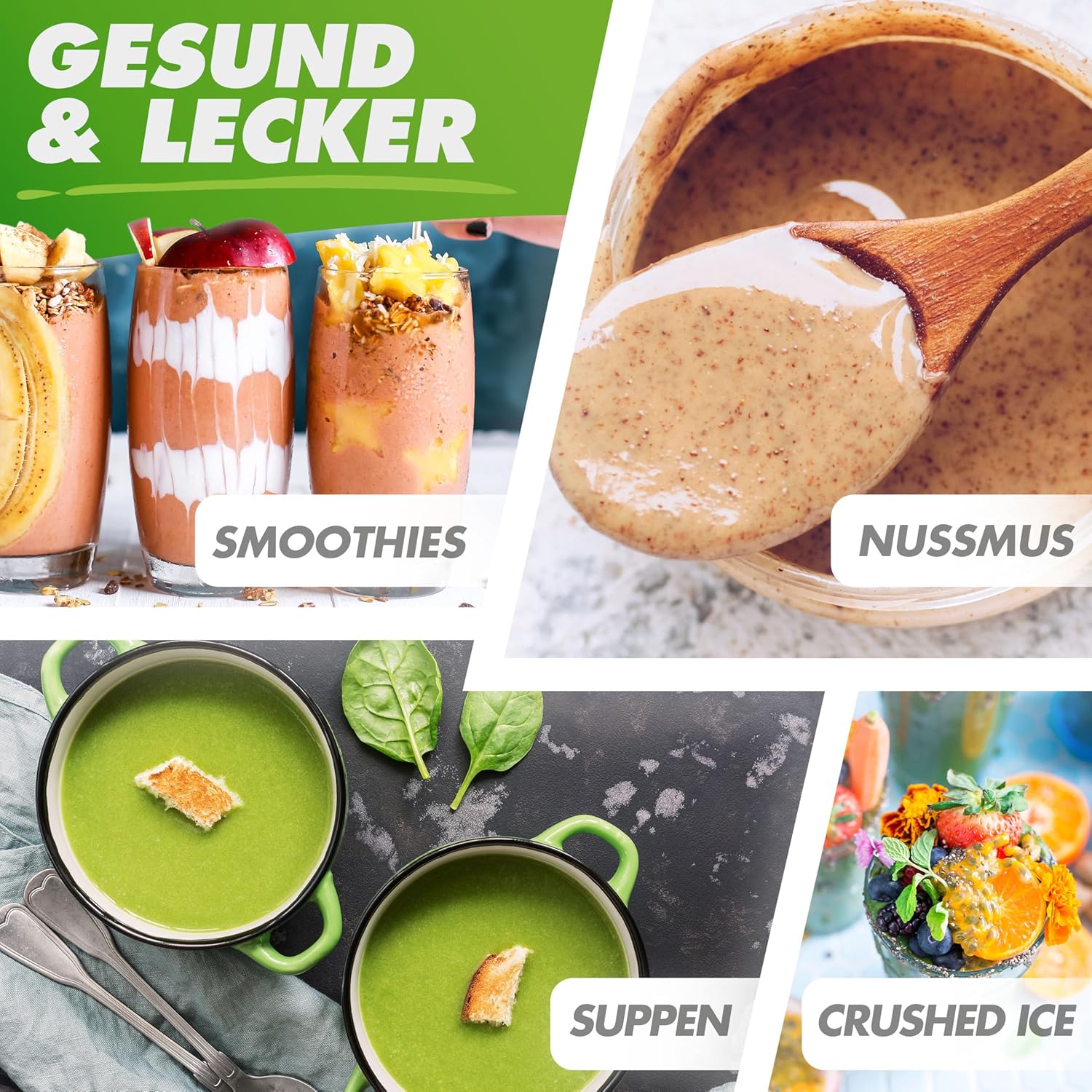 Nutrilovers NUTRI-BLENDER MAX+ Hochleistungsmixer 2000 W, Hochleistungs-Smoothie-Maker, Profi-Mixer – 2 l Tritan, BPA-frei, 9 Stufen, digitaler Timer mit Smoothie-Rezeptbuch – Bild 6