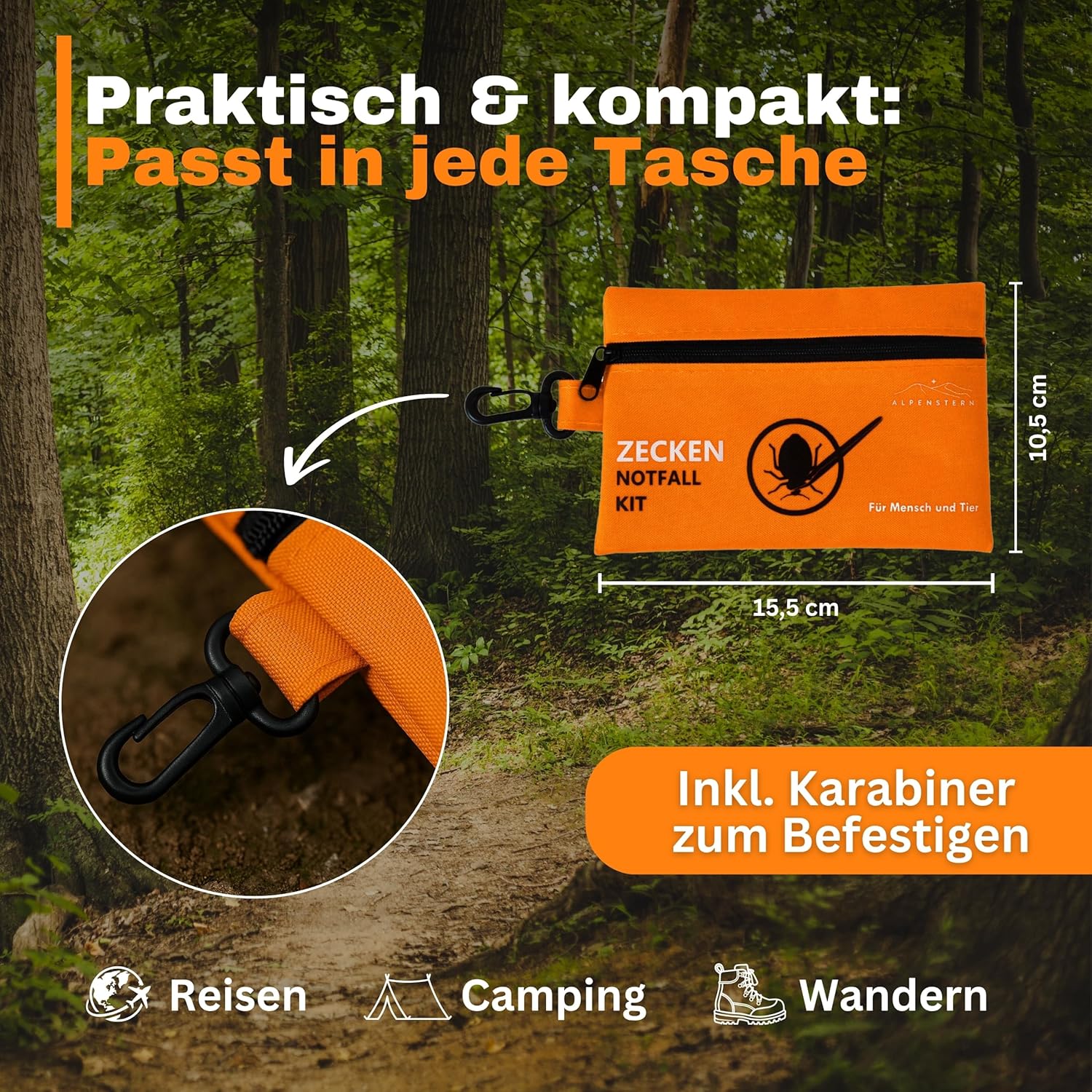 Zeckenentferner-Set – für Tier und Mensch – Zeckenentferner Hund Katze Kinder – Erste-Hilfe-Tasche inkl. Zeckenpinzette, Zeckenhebel, Zeckenhaken, Pinzette etc. Zeckenentferner Zeckenschutz – Bild 5
