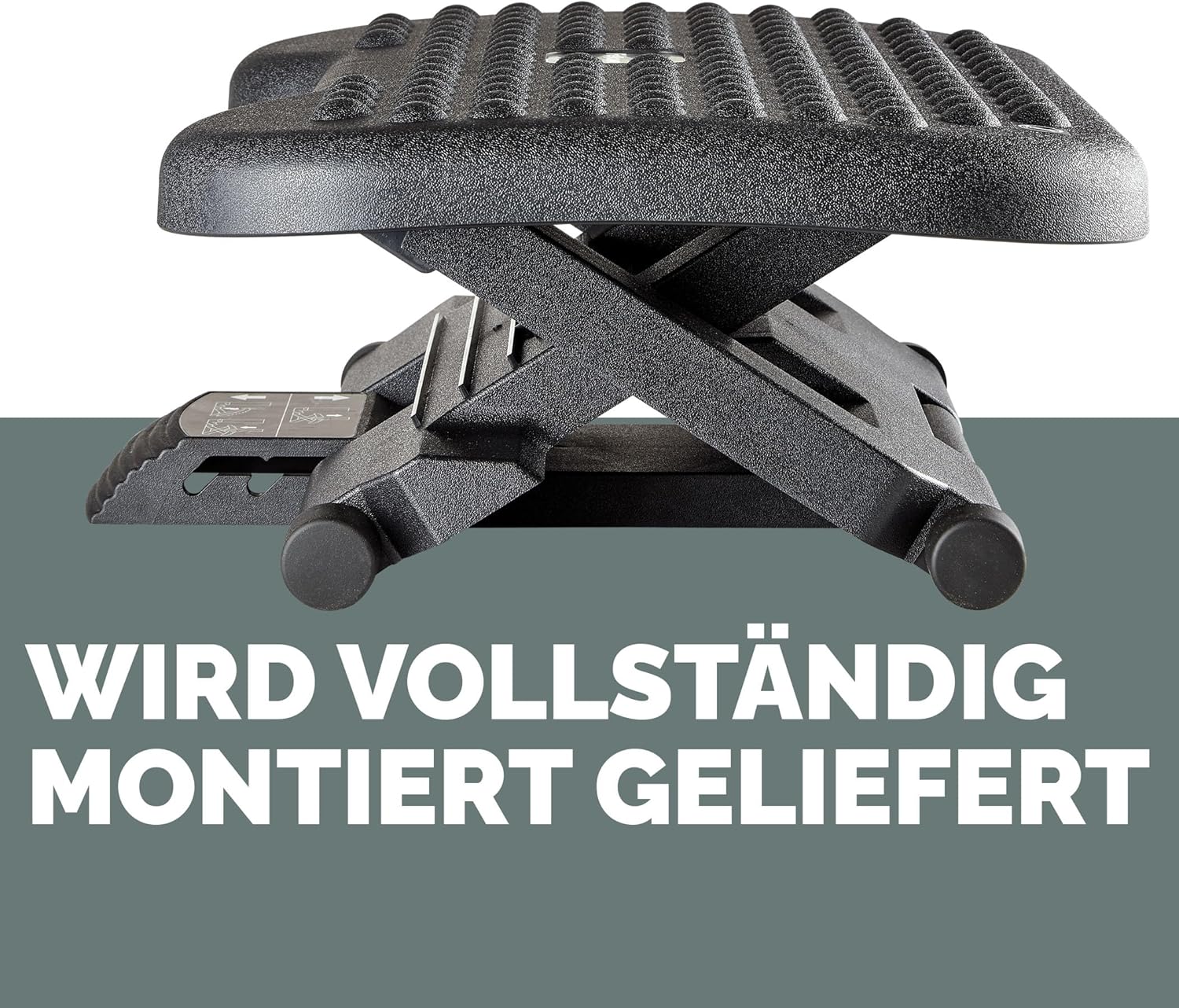 Fellowes Everyday Plus Fußstütze – Ergonomische Fußstütze mit rutschfester Unterseite – Ideal für unter dem Schreibtisch – Fußstützenhocker für Büro oder Zuhause – Verbessert den Sitzkomfort – Schwarz – Bild 6