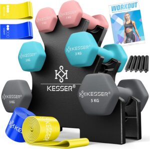 KESSER Hantelset, 3 Paar, 1 kg R...