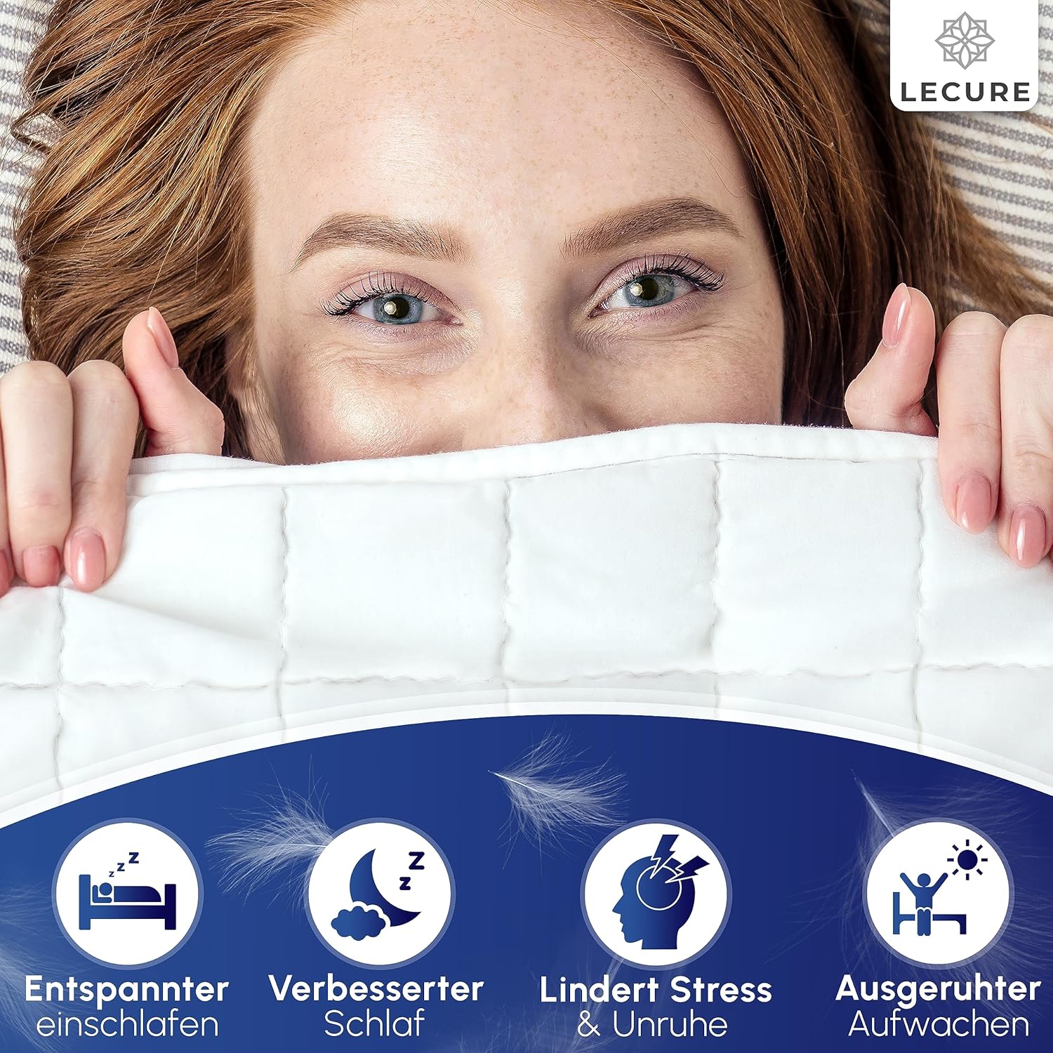 Gewichtsdecke 135 x 200 cm 6 kg (inkl. Aufbewahrungstasche) – Therapiedecke aus 100 % Baumwolle für Erwachsene – schwere Decke für einen besseren Schlaf – Gewichtsdecke – Bild 3