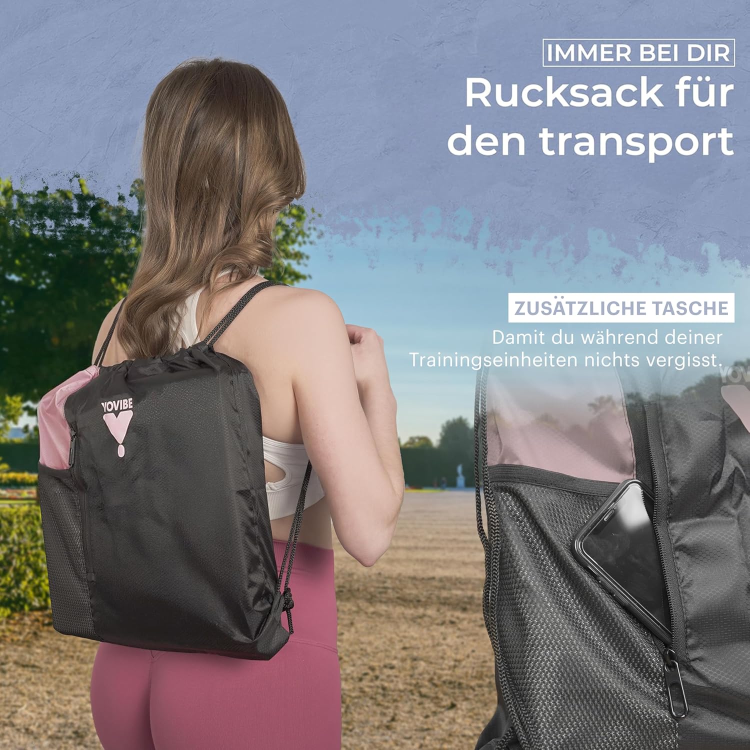 Faltbare Yogamatte, rutschfest und wasserdicht, 183 x 60 cm – Bild 3