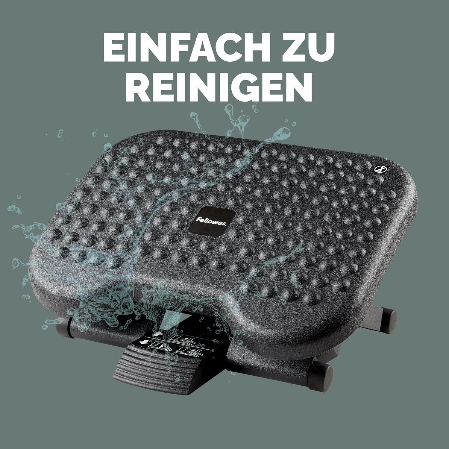 Fellowes Everyday Plus Fußstütze – Ergonomische Fußstütze mit rutschfester Unterseite – Ideal für unter dem Schreibtisch – Fußstützenhocker für Büro oder Zuhause – Verbessert den Sitzkomfort – Schwarz – Bild 9