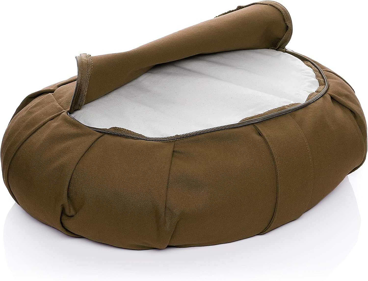 BODYMATE Halbmond-Yogakissen 42 cm lang, 30 cm breit und 15 cm hoch mit Buchweizenschalenfüllung – maschinenwaschbarer Bezug aus 100 % extra dicker Baumwolle – Meditationskissen – Sitzkissen – Bild 5