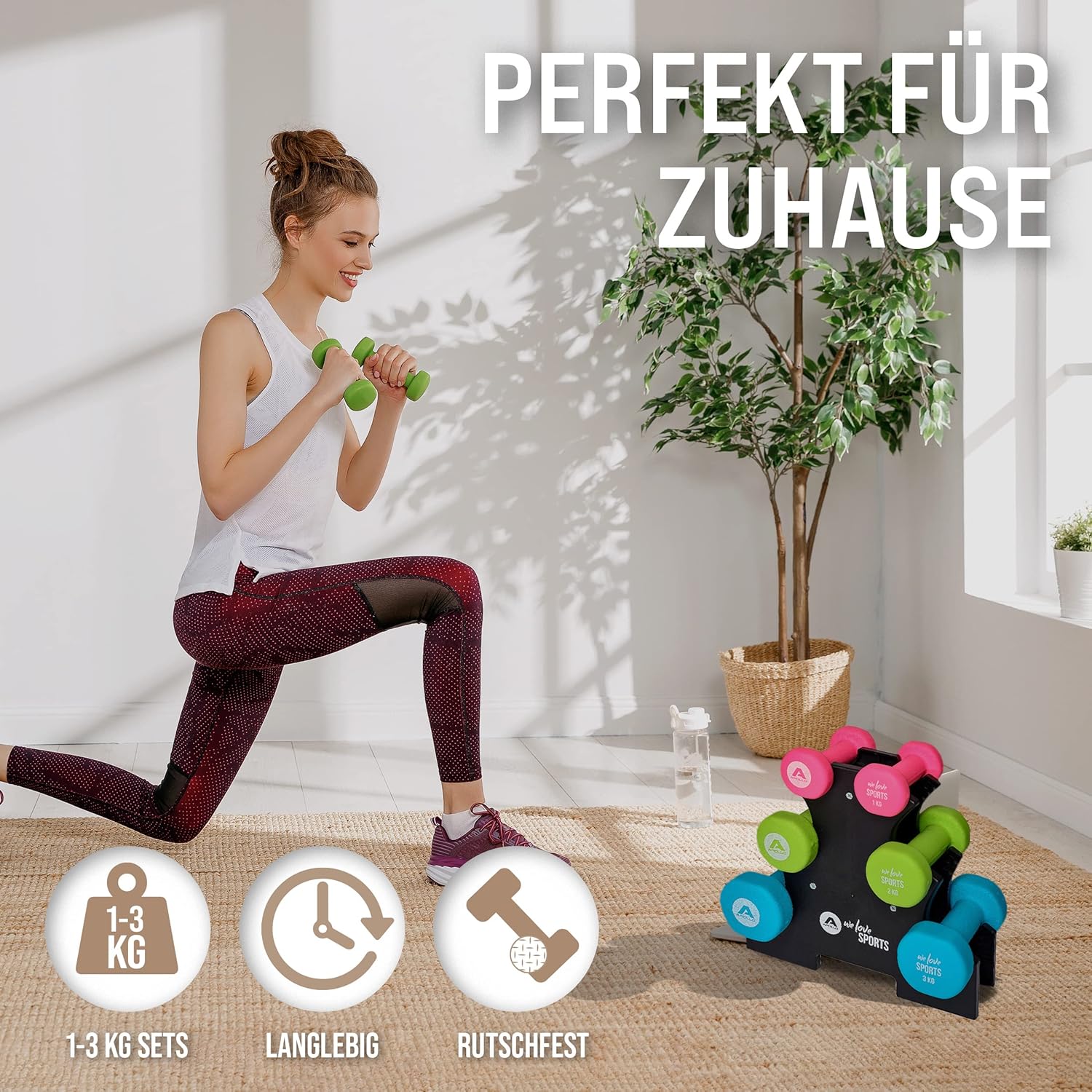 Apollo Hantelset Hantel | 2 Hanteln | 2er-Set | Gewichte für das Krafttraining | Hanteln 2er-Set | Fitnesshanteln für Damen und Herren | Hanteln | Hanteln | Hanteln | Hantelgewichte – Bild 7