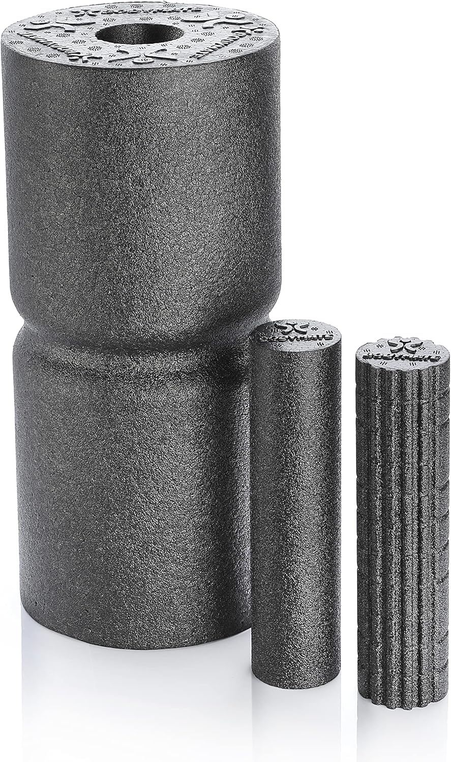 BODYMATE Care mit Core-Faszien-Set bestehend aus Faszien-Pflegerolle 35 x 14 cm mittelhart mit umlaufender Rille, zwei kleinen Rädchen mit glatter und genoppter Oberfläche 20 x 4,5 cm schwarz mit E-Book – Bild 9