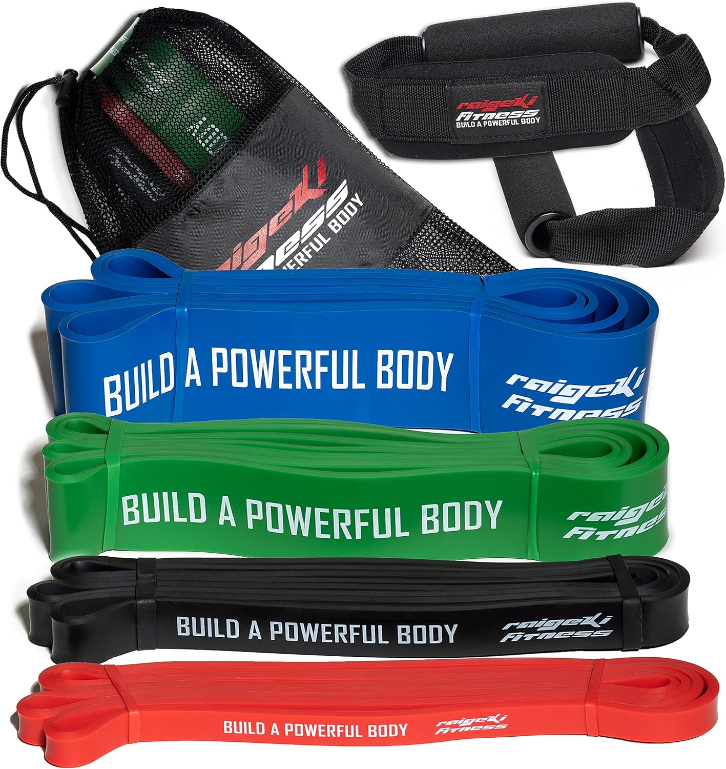 Raigeki Fitness-Widerstandsbänder, Gummibänder (+ Trainingspläne) (Einzel- und Set), lange Widerstandsbänder, Fitnessbänder für Kraftsport – Fitnessband Terrabands Gymnastikbänder