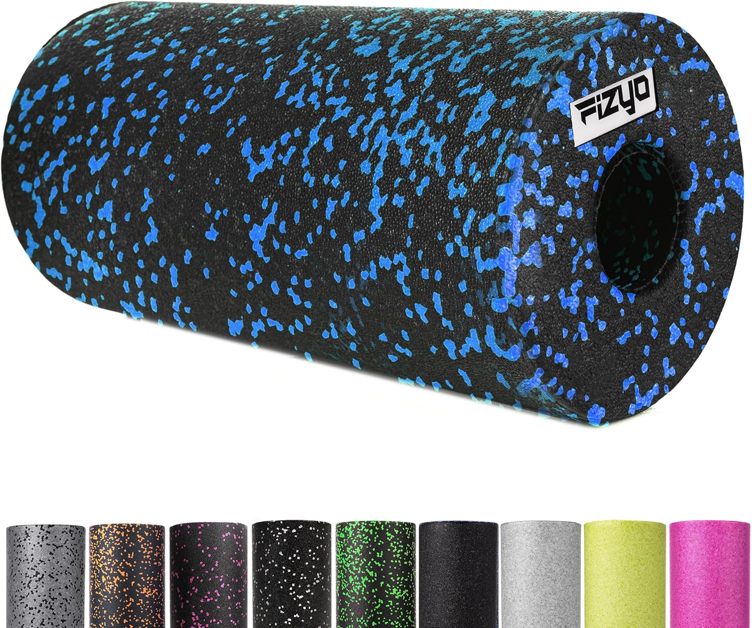 Fizyo Faszienrolle, Schaumstoffrolle aus EPP, mittelhart, 30 x 15 cm, zur Selbstmassage von Rücken & Wirbelsäule, Triggerpunktmassage, Pilates & Yoga, Fitness & Regeneration (Blau)