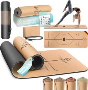 KESSER® Yogamatte aus Kork mit Tra...