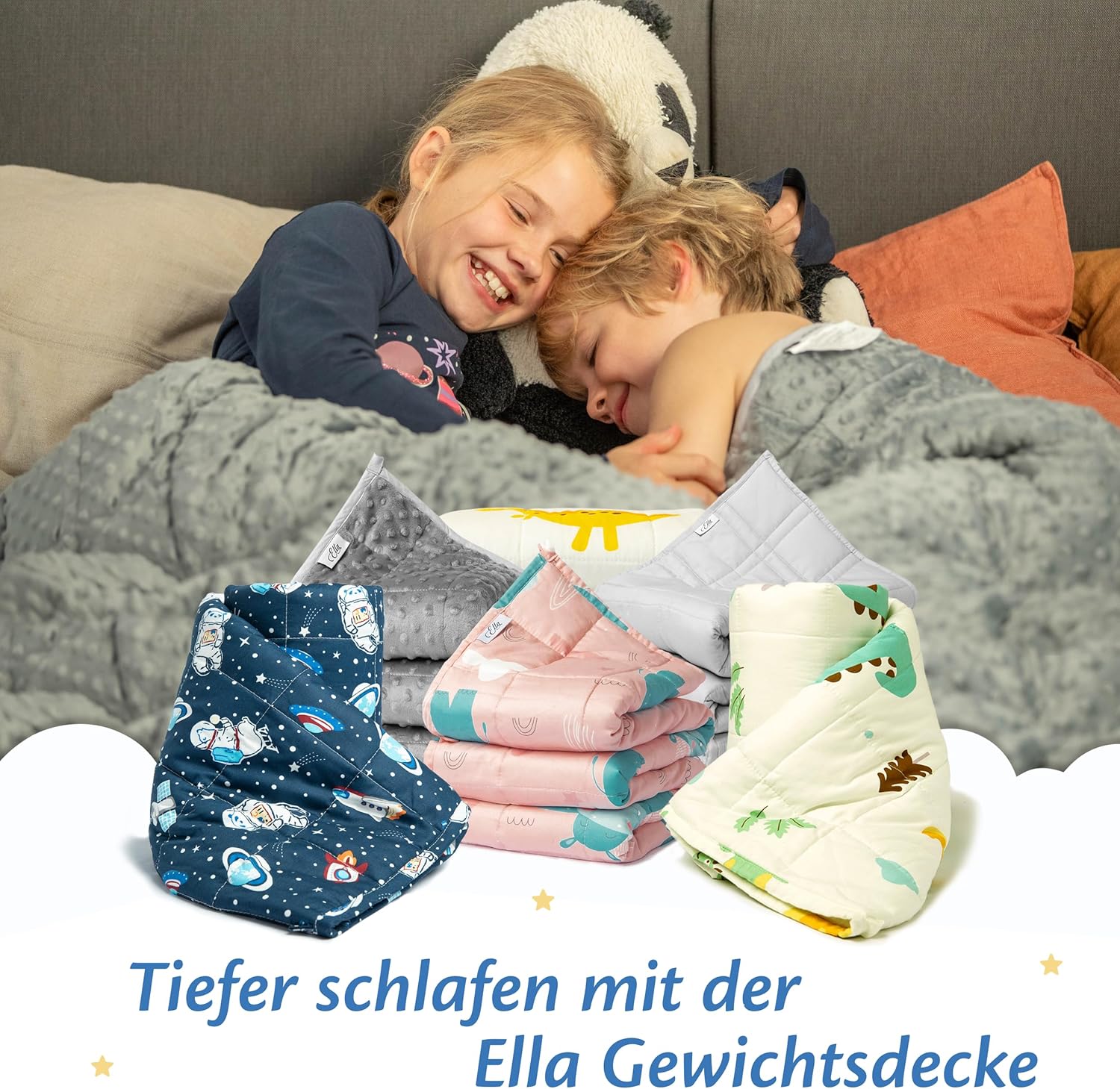Ella Gewichtsdecke für Kinder, 2,4 kg, 90 x 120 cm – Therapiedecke zum Stressabbau und bei Angstzuständen, hypoallergene Glasperlen, weiche und kühlende Außenschicht aus Baumwolle für Kinder von 15–25 kg – Platz – Bild 8