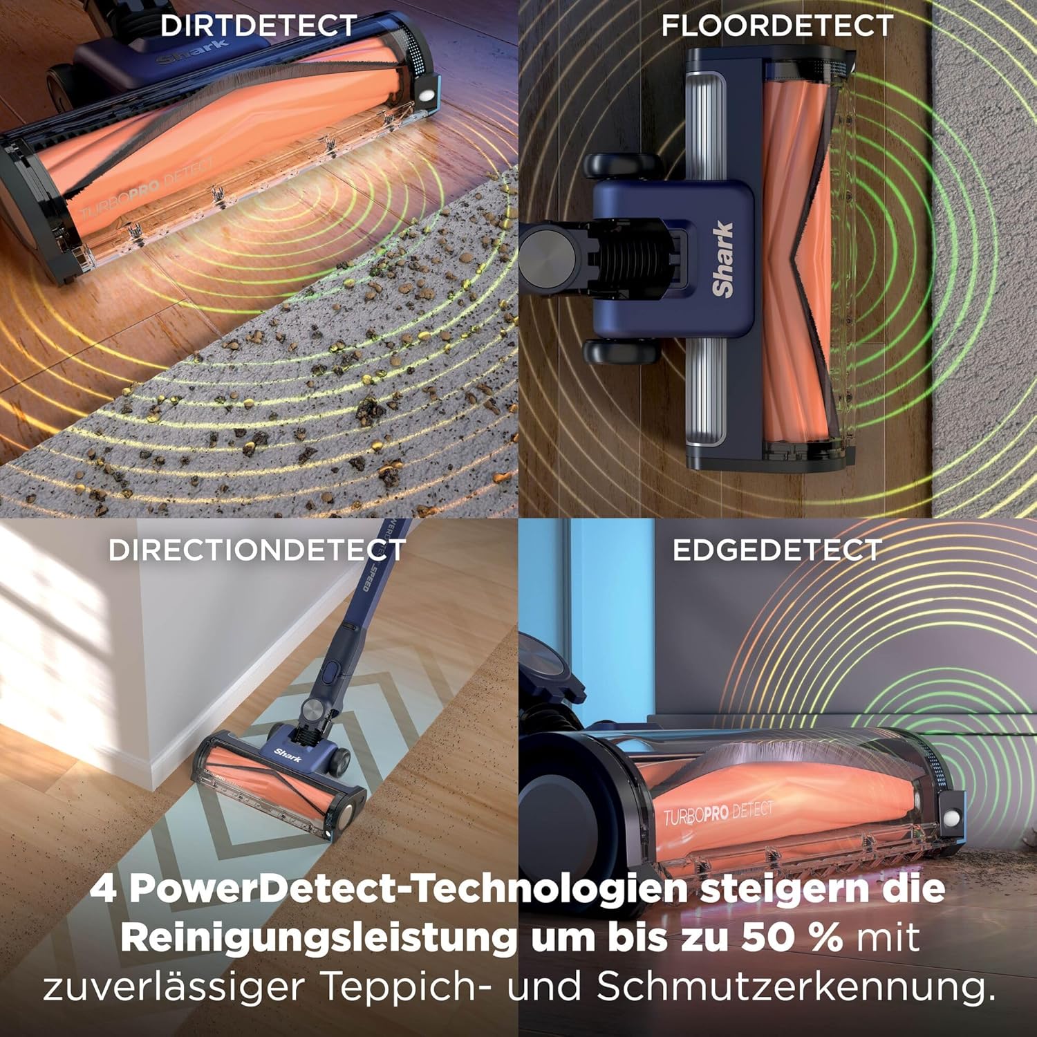 Shark Detect Speed Clean & Empty Pet Pro Akku-Staubsauger, Rückwärtsreinigung, bis zu 60 Minuten Laufzeit, inklusive selbstentleerender Ladestation und Tierhaaraufsatz, Salbeigrau IA3241EUT – Bild 6