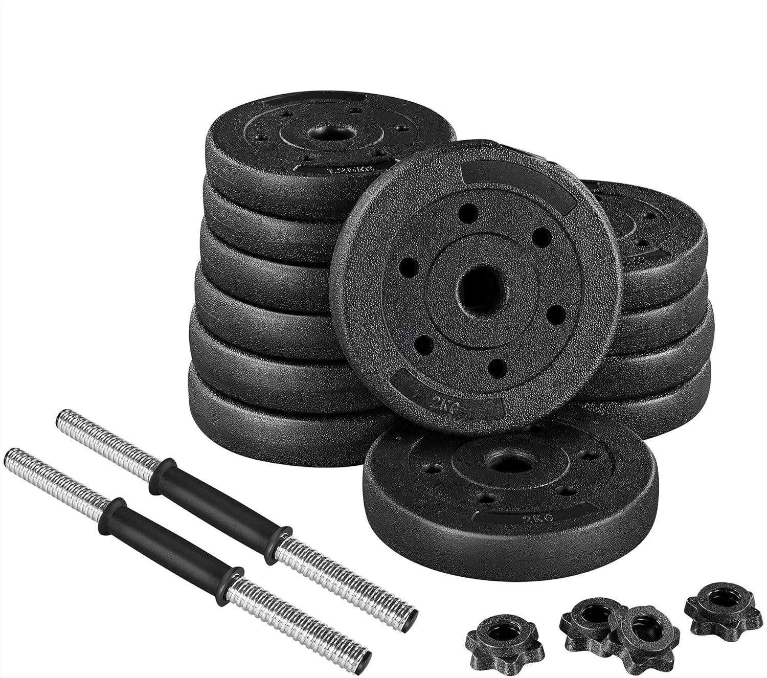 Yaheetech Kurzhantel-Set, 2 Stück, Hanteln mit Spinlock-Kragen für Krafttraining, 15/20/25/30 kg – Bild 5