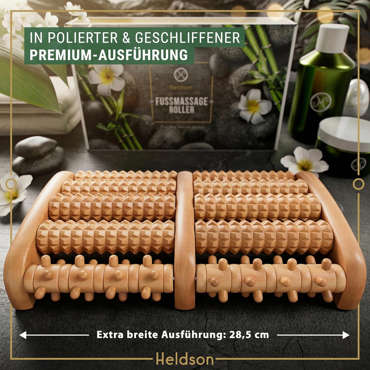 HELDSON Fußmassagerolle Holz – FSC100% – Fußmassagegerät – Massagerolle für Fußmassage – Fußmassagegerät – Fußmassagegerät – Fußmassagegerät – Fußmassagegerät für Füße – Fersensporn – Bild 2