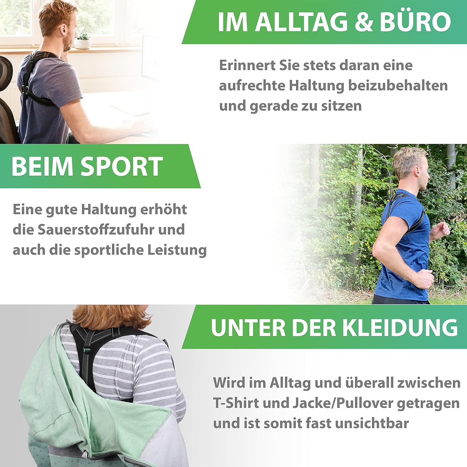 Zertifizierter Rückenglätter mit Qualitätsmanagementsystem für Medizinprodukte, Haltungskorrektur, ideal für Büroangestellte, Männer und Frauen, Brustumfang 71-107 cm – Bild 6