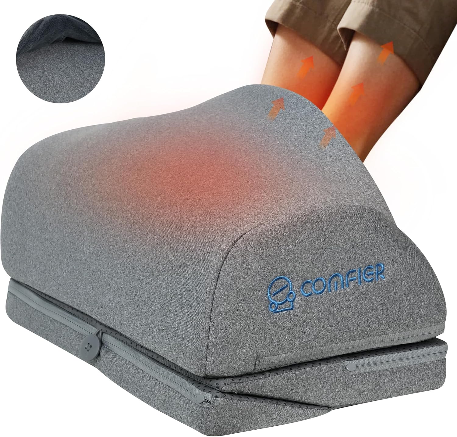 COMFIER Fußstützen-Schreibtisch mit Heizung und Vibration, verstellbarer Fußwärmer in 3 Höhen, ergonomische Wärme- und Massagefunktion für Büro, Gaming-Stuhl und Heimbüro – Bild 2