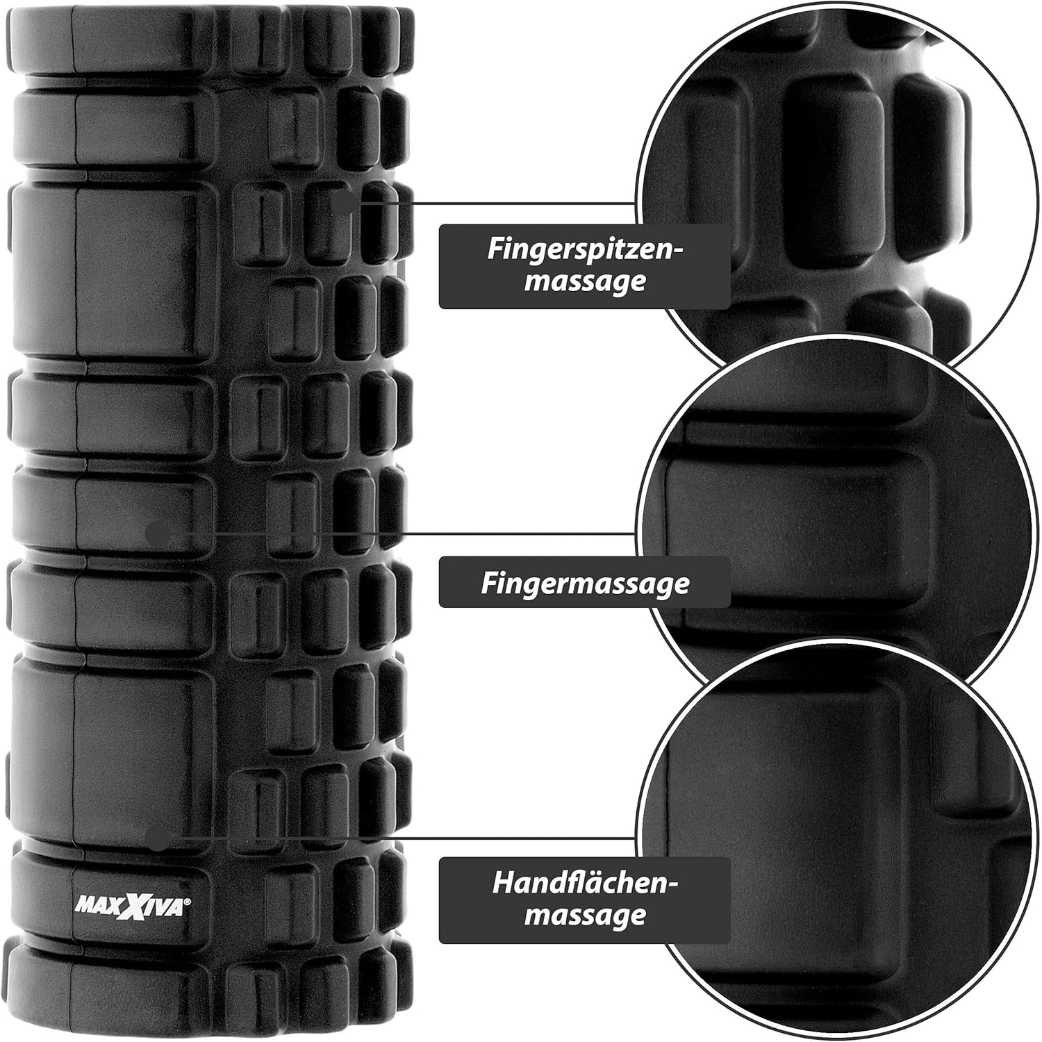 Massagerolle 33 x 14 cm, Faszienrolle, Trainingsrolle, Fitness-Zubehör, Fitness-Training, Fitnessgerät, Yoga, Gymnastik, Pilates, Physiotherapie – Bild 4