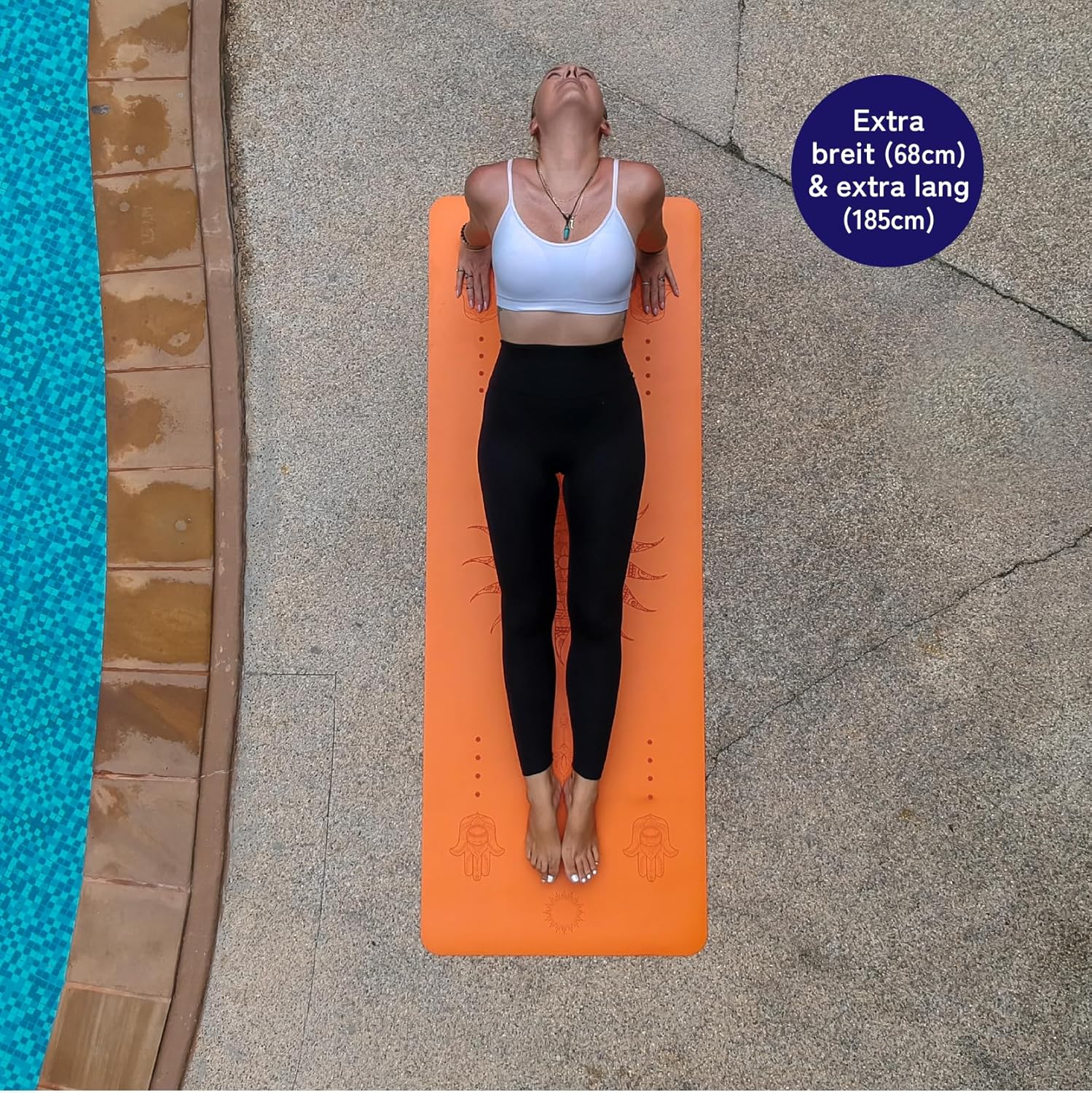 Rutschfeste Premium-Yogamatte: Rutschfester Naturkautschuk und japanische Profi-Griffoberfläche | 185 x 68 x 0,45 cm | Tragegurt | 4,5 mm dicke Yogamatte, rutschfest – Bild 3