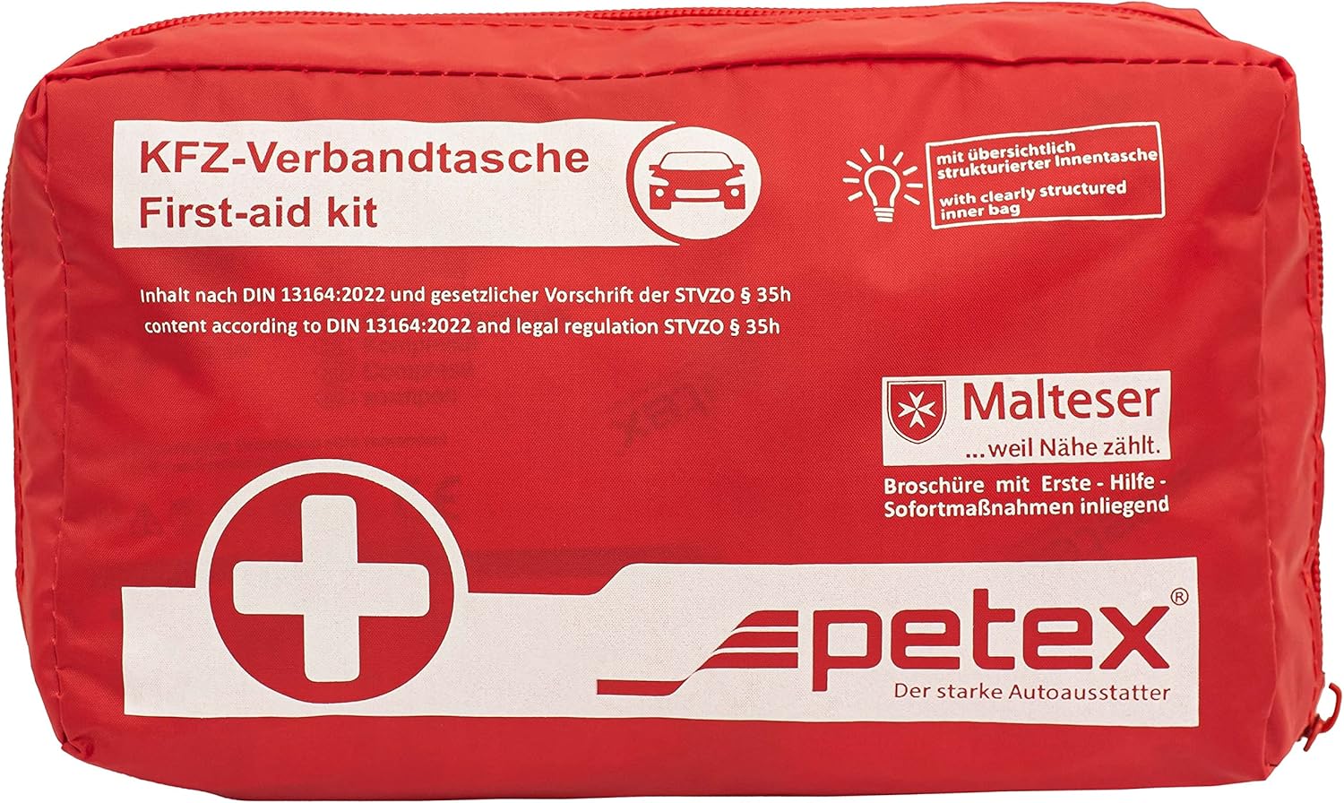 Petex Erste-Hilfe-Tascheninhalt nach DIN 13164, rot – Bild 2