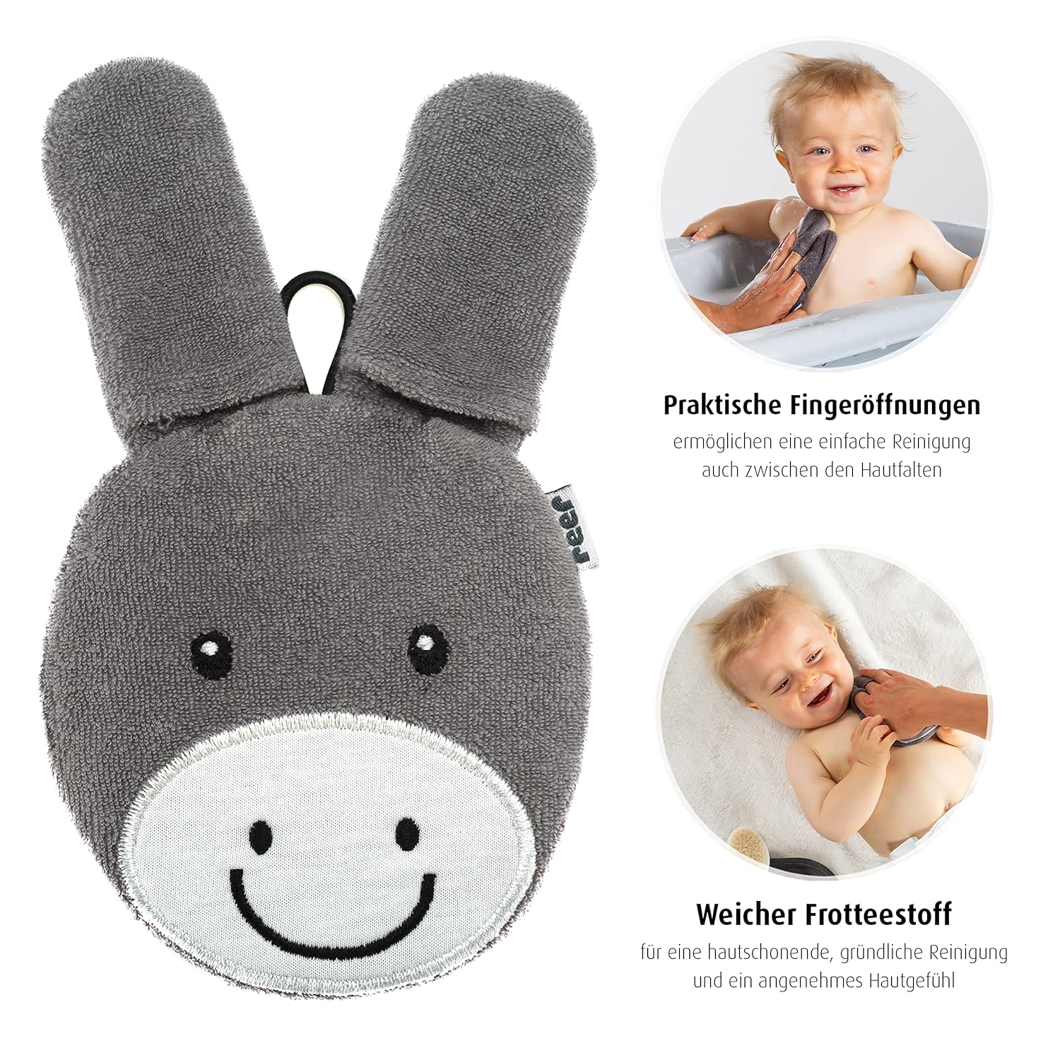 reer BabyCare Waschpad, sanfte Reinigung für Babys bis in die Hautfalten, ideal für Babys und Kinder – Bild 4