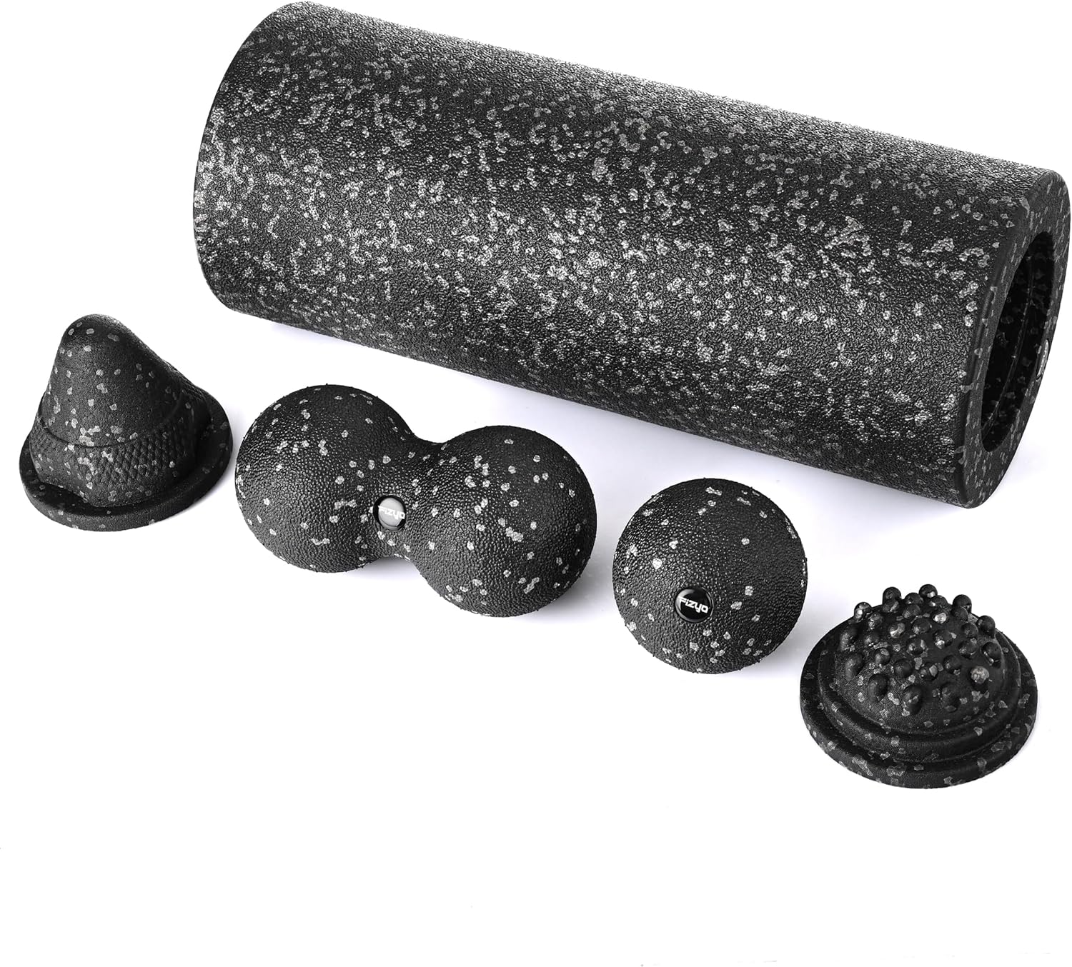 FIZYO Faszienrollen-Set 5-in-1 – Faszienrolle Schaumstoffrolle + Massageball, Duoball, Triggertool & Massagepad – Faszienset für Rücken, Beine & Triggerpunkte – Faszienmassage & Regeneration