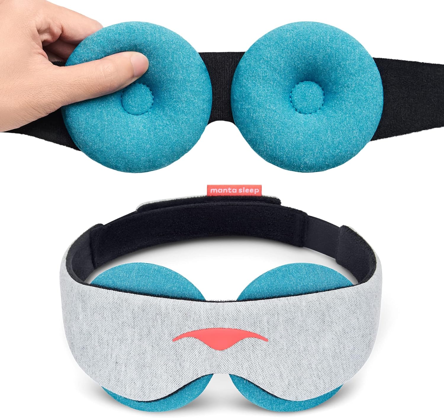 Manta Cool Sleep Mask – Verdunkelnde, kühlende Augenmaske, Schlafmaske mit keramischen Kühlperlen für Migräne, Schlaf, geschwollene Augen und Linderung von Nebenhöhlenbeschwerden