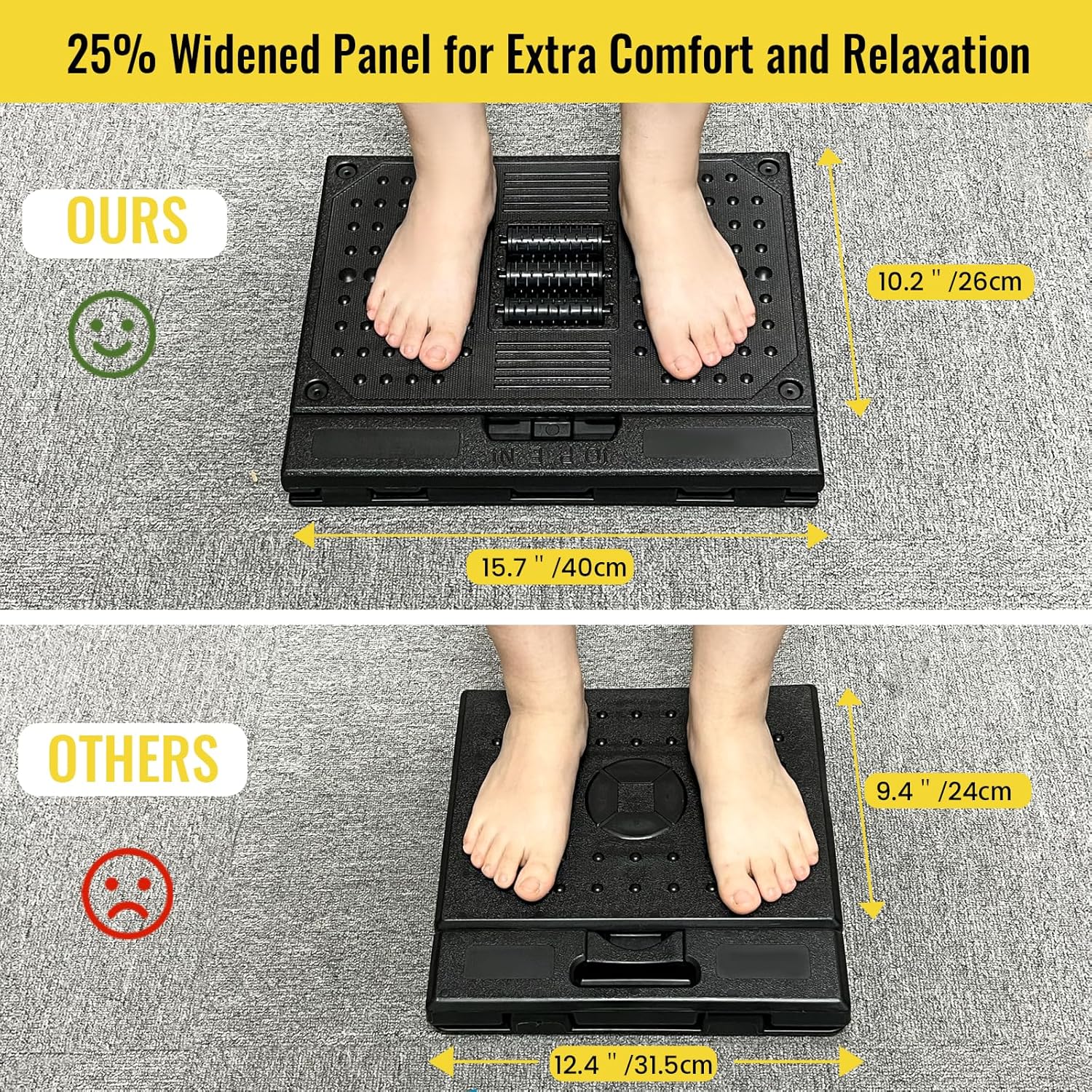 Extra großer Fußstützen-Schreibtisch, stufenlos verstellbare Fußstütze, Fußhocker, ergonomisch mit Massage für Büro und Zuhause – Bild 3