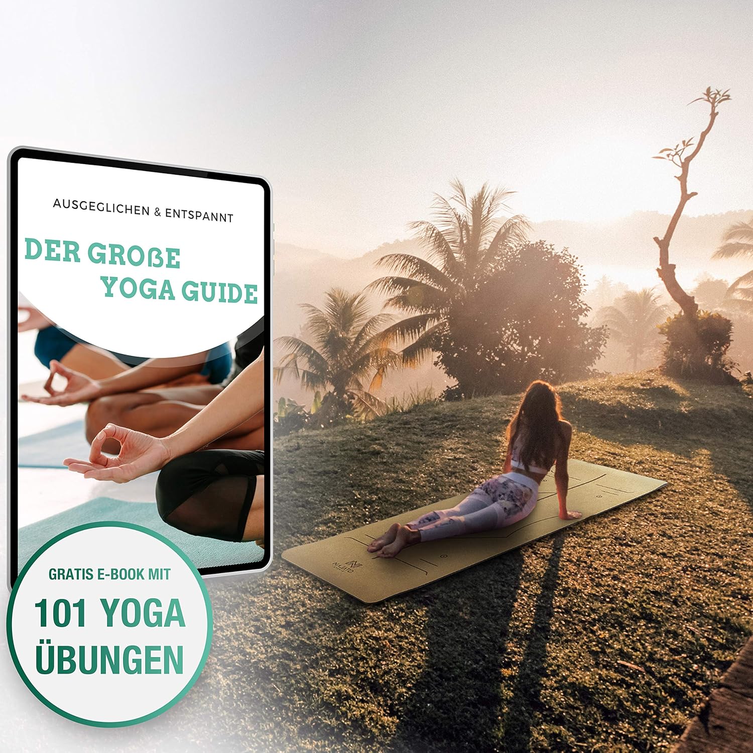 Najato Sports Yogamatte aus Kork – Rutschfeste Yogamatte aus Kork mit Yogagurt, Tragegurt und E-Book – Yogamatte aus Kork 183 x 65 x 0,6 cm – Nachhaltige Yogamatte aus Kork – Bild 6