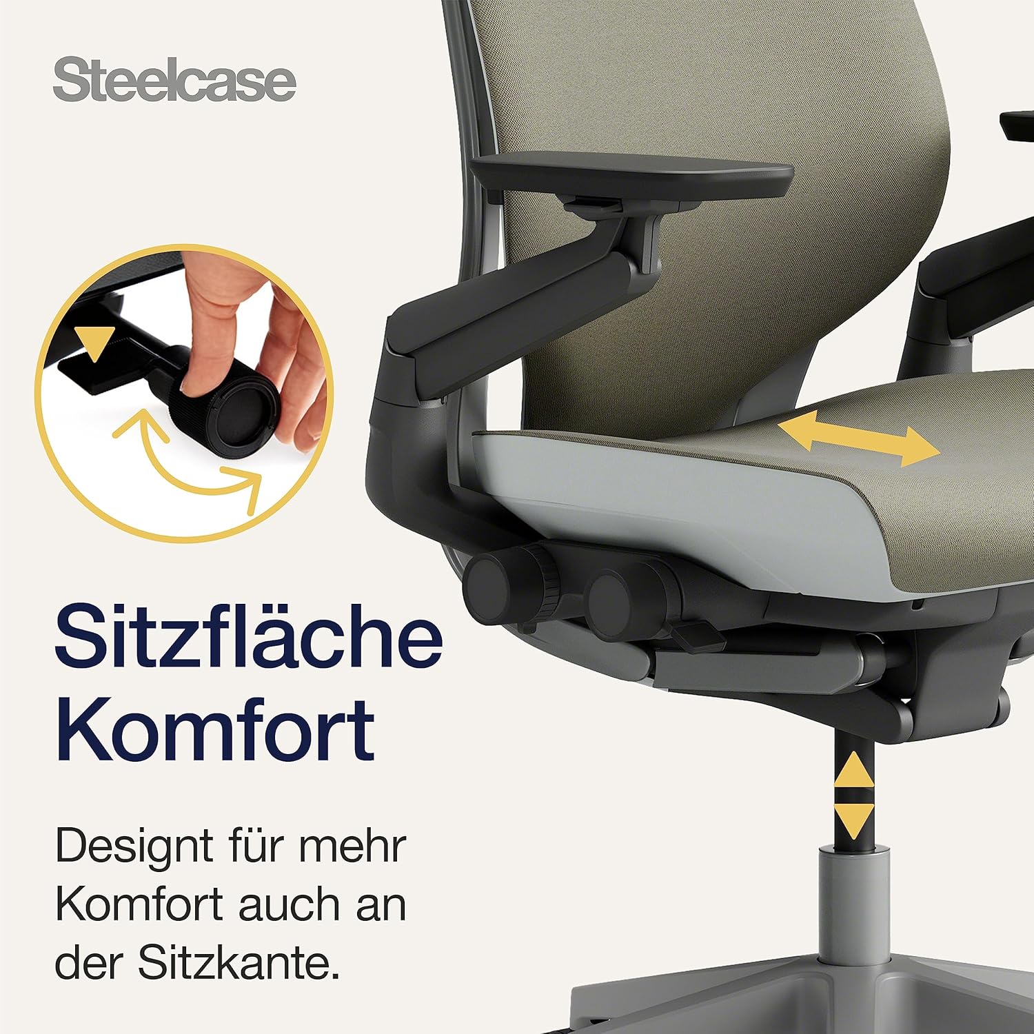 Steelcase Gesture Bürostuhl mit Bezug in Trüffel mit Kopfstütze – Bild 7